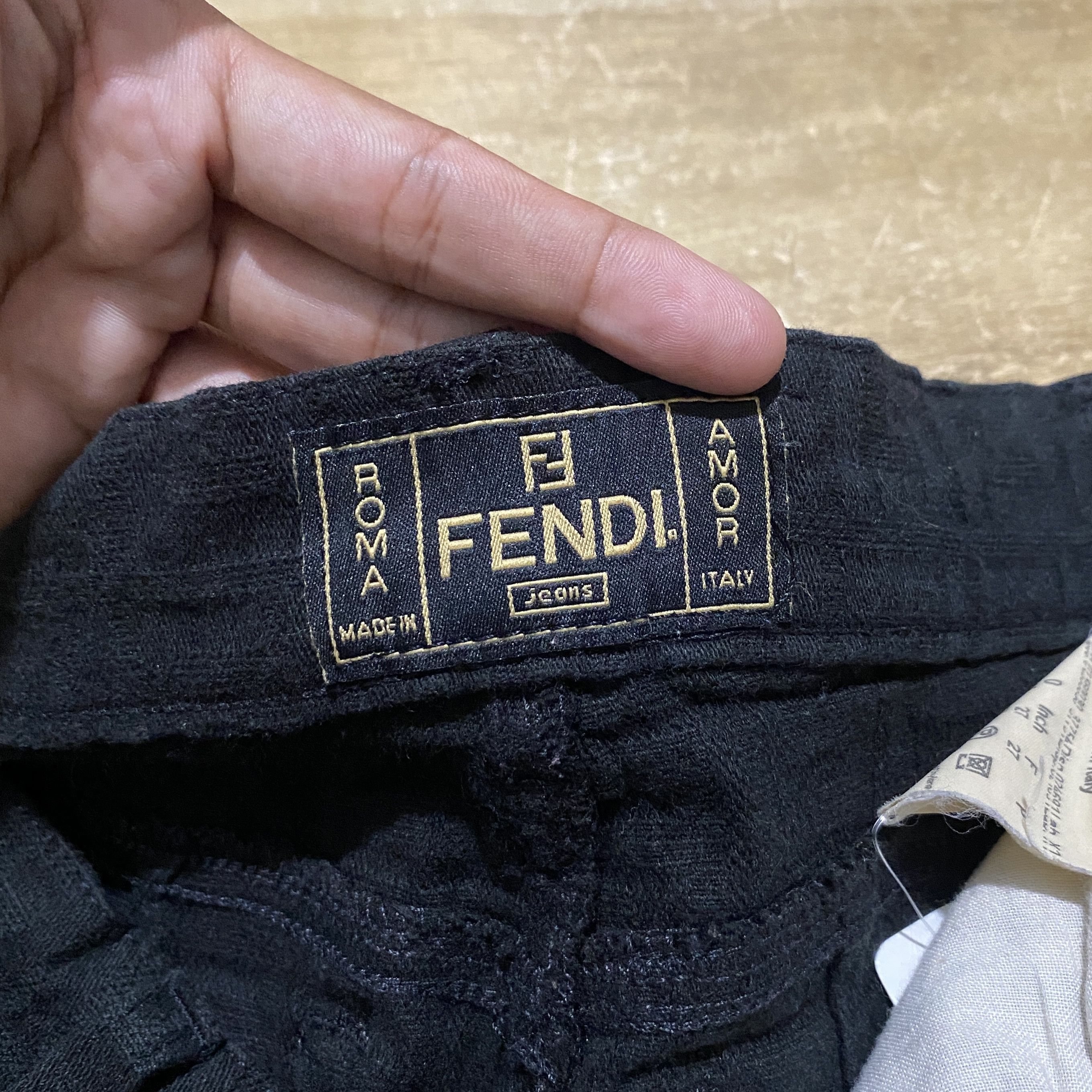 Fendi Vtg Fendi monogram black long pants Size 27" / US 4 / IT 40 - 9 Thumbnail