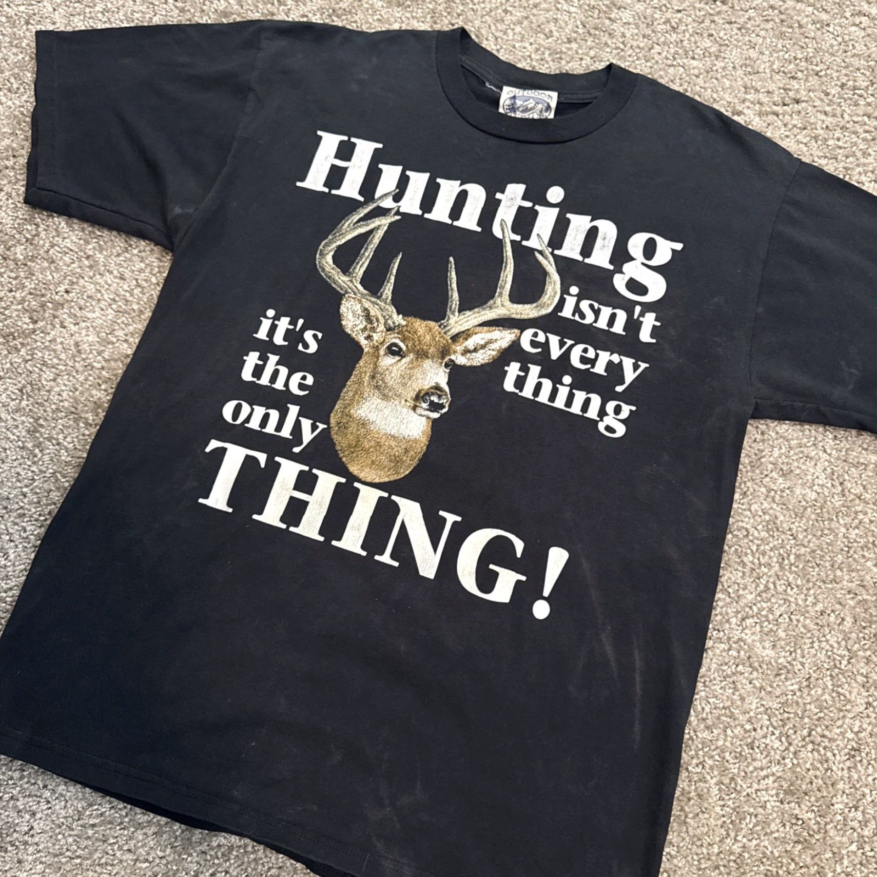 Vintage VINTAGE 90s Deer Hunting Isn’t Everything It’s The Only Thing T-Shirt L Men Black Earth Shirt Mens 90s Size US L / EU 52-54 / 3 - 4 Thumbnail