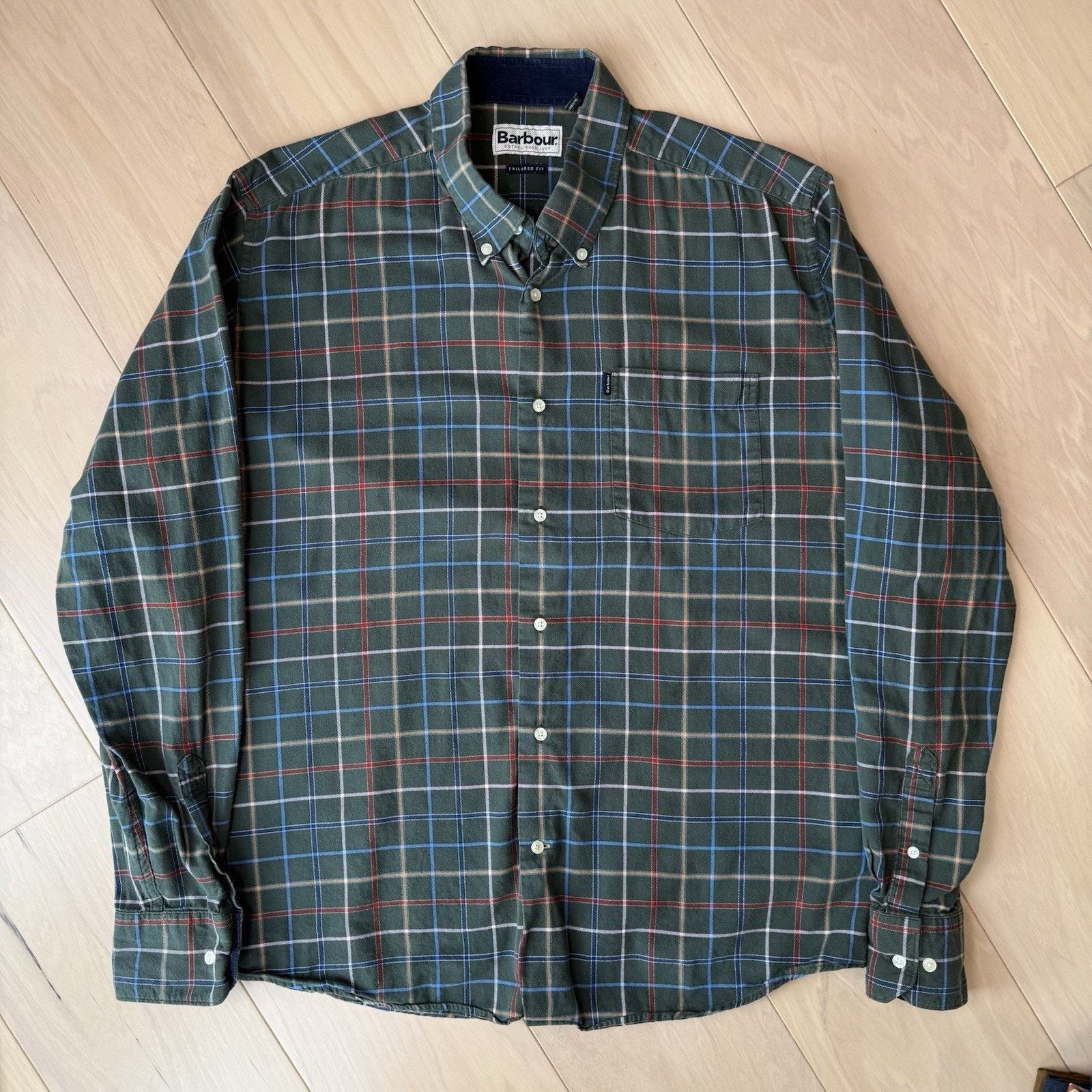 Barbour Barbour Shirt Large Green Plaid Casual Button Up New York Size US L / EU 52-54 / 3 - 3 Thumbnail