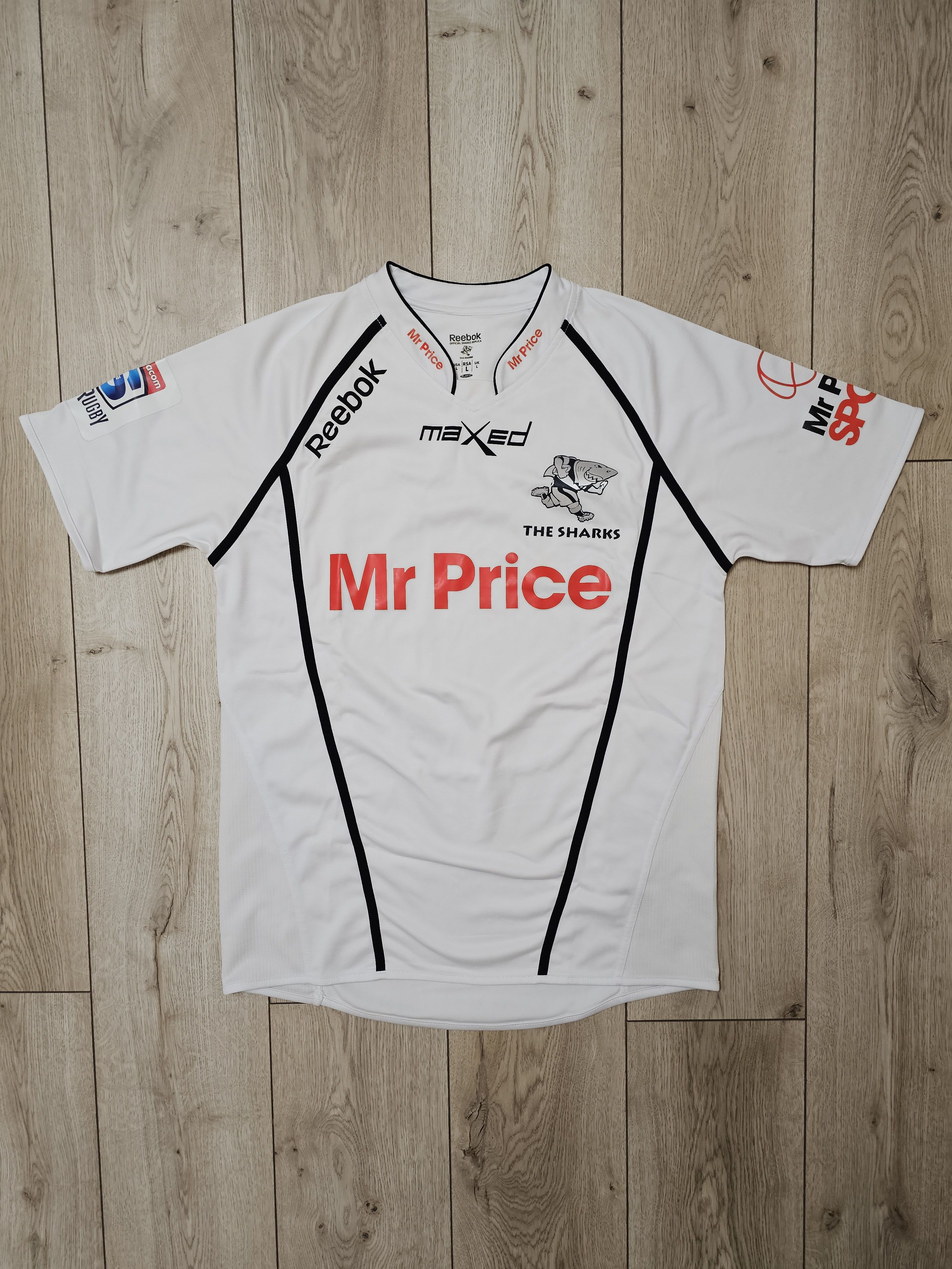 Reebok THE SHARKS RUGBY JERSEY 2013 SOUTH AFRICA RUGBY SHIRT Size US L / EU 52-54 / 3 - 1 Thumbnail