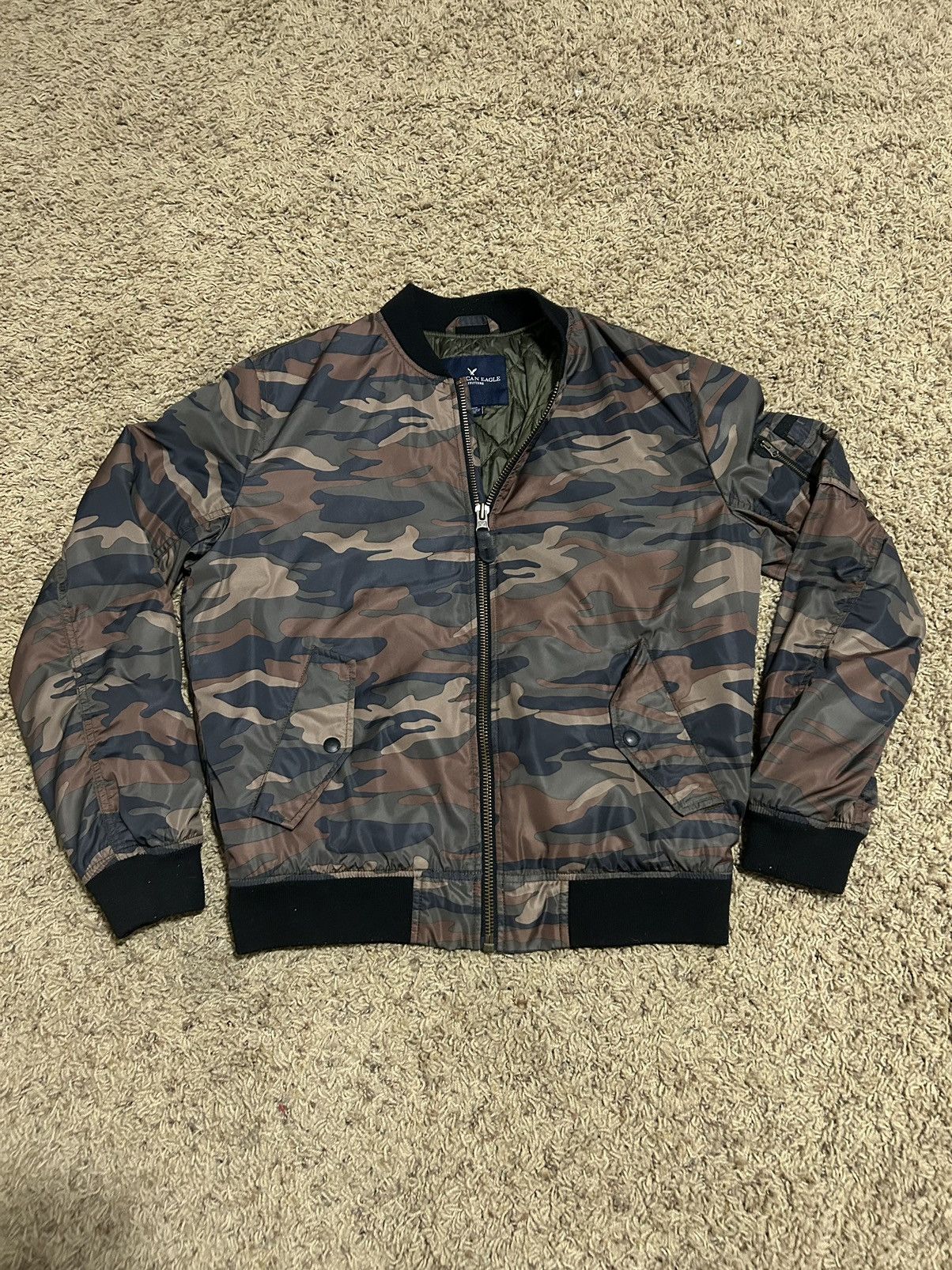American Eagle Outfitters American Eagle Camo Bomber Jacket Grailed