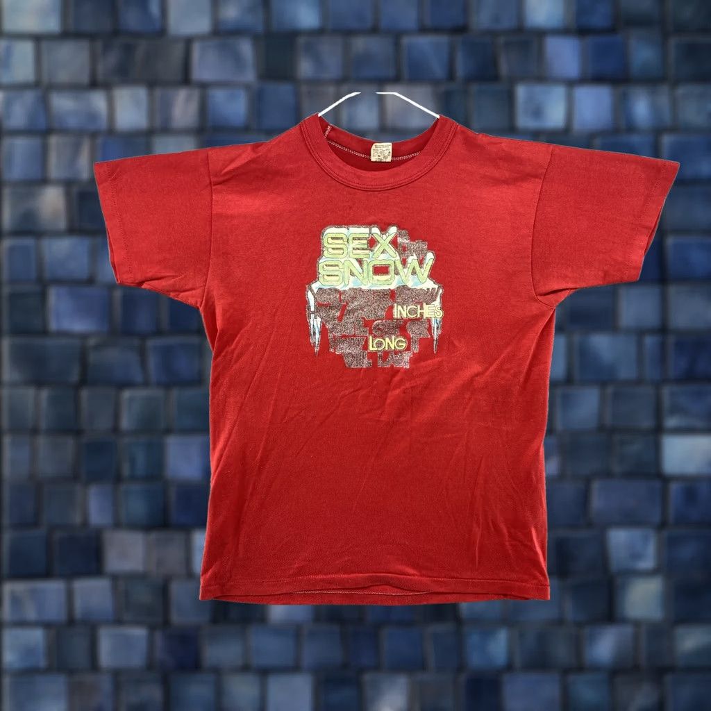 Russell Athletic Vintage 80s Sex Is Like Snow Shirt M Red Size Regular Russell Athletic Size US M / EU 48-50 / 2 - 1 Thumbnail