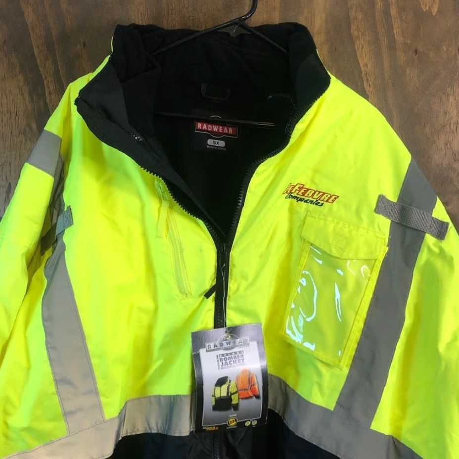 Vintage Radwear Mens Jacket Yellow Black Construction Workwear Deluxe Bomber PPE 5X Jacket Size US XXL / EU 58 / 5 - 2 Thumbnail