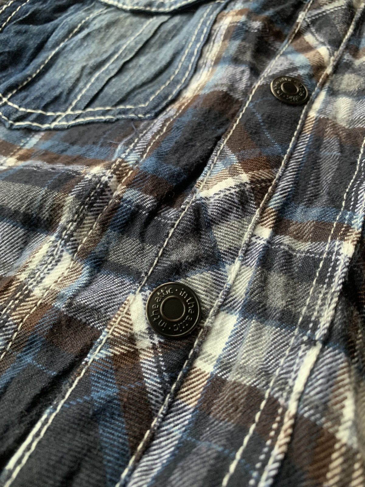 Japanese Brand IN THE ATTIC Double Layered Flannel Denim With Hoodie Shirt Size US S / EU 44-46 / 1 - 6 Thumbnail