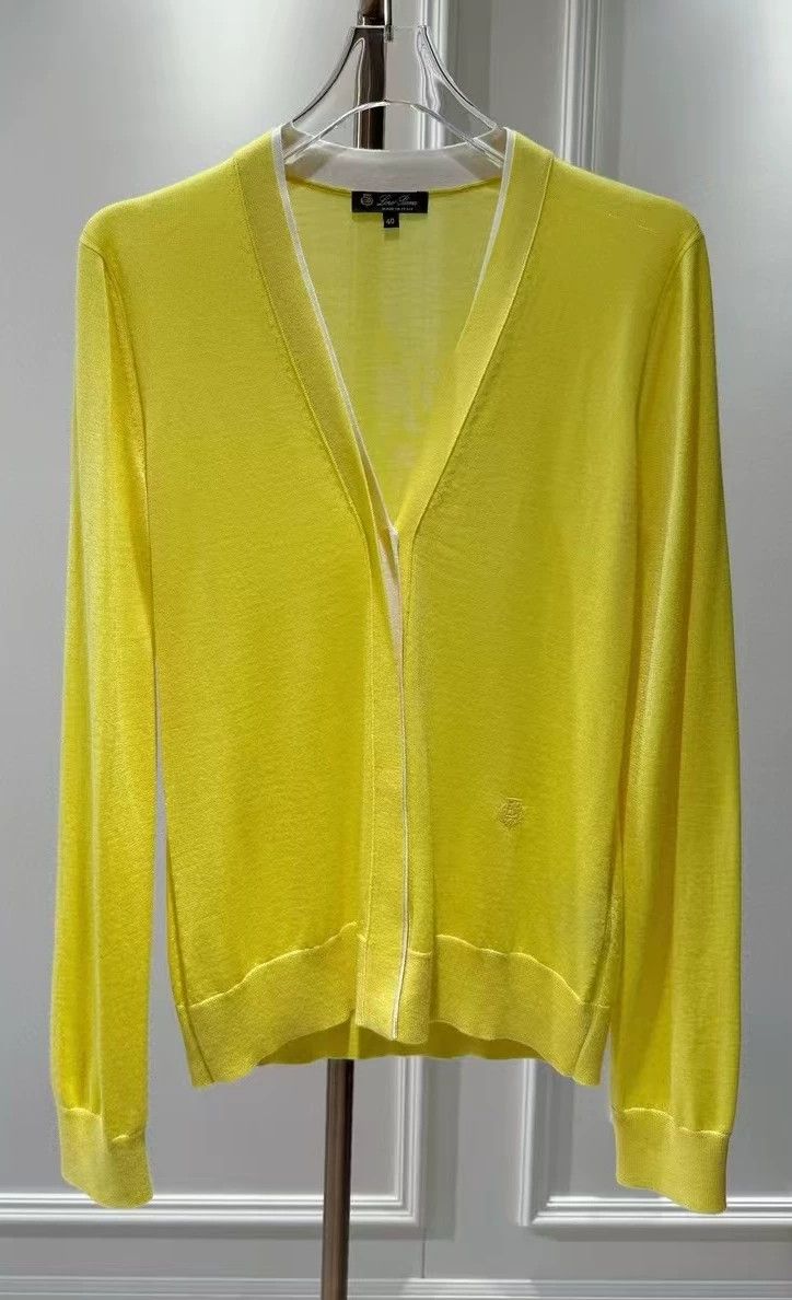 Other LORO PIANA Yellow and white striped knit cardigan Size XS / US 0-2 / IT 36-38 - 1 Thumbnail