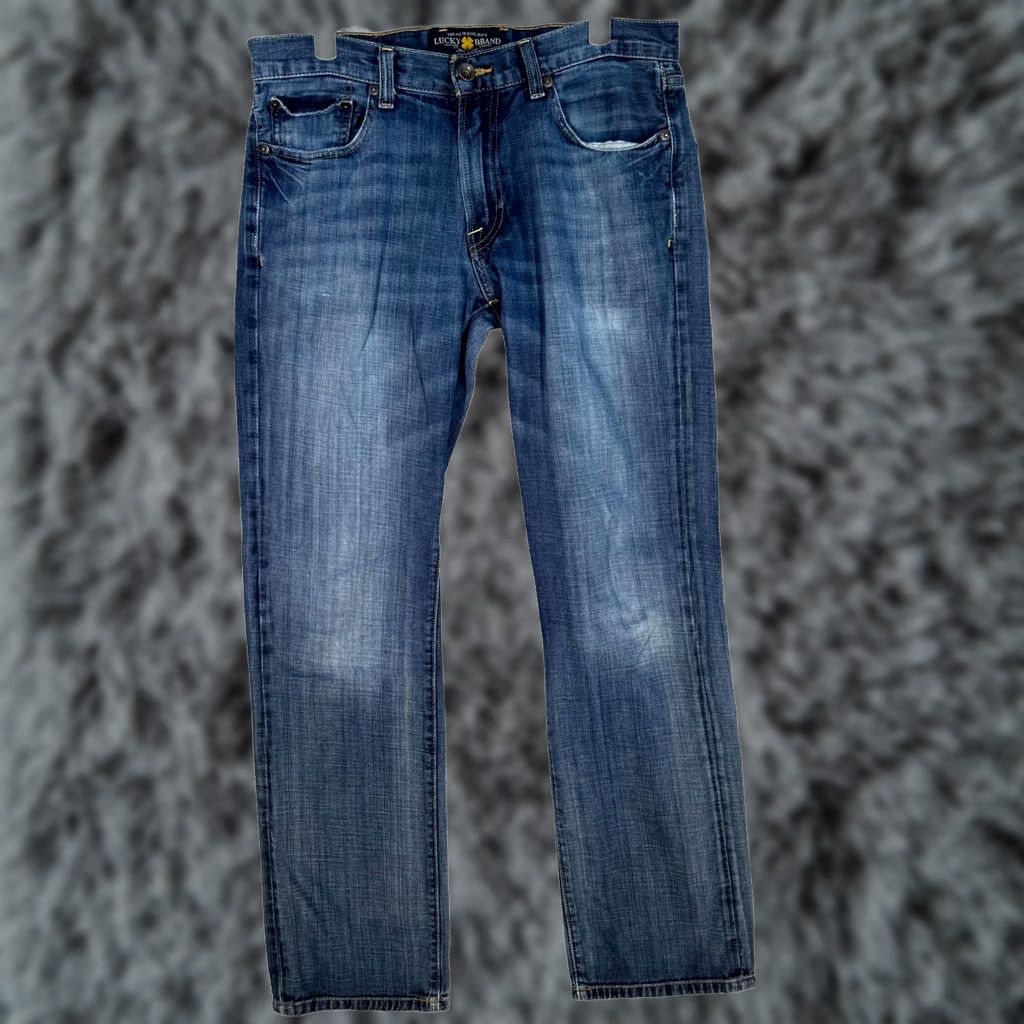 Lucky Brand Lucky Brand Jeans 38 X 32 Black Denim Stretch Mid-Rise Straight Leg Men's Jeans Size US 38 / EU 54 - 1 Thumbnail