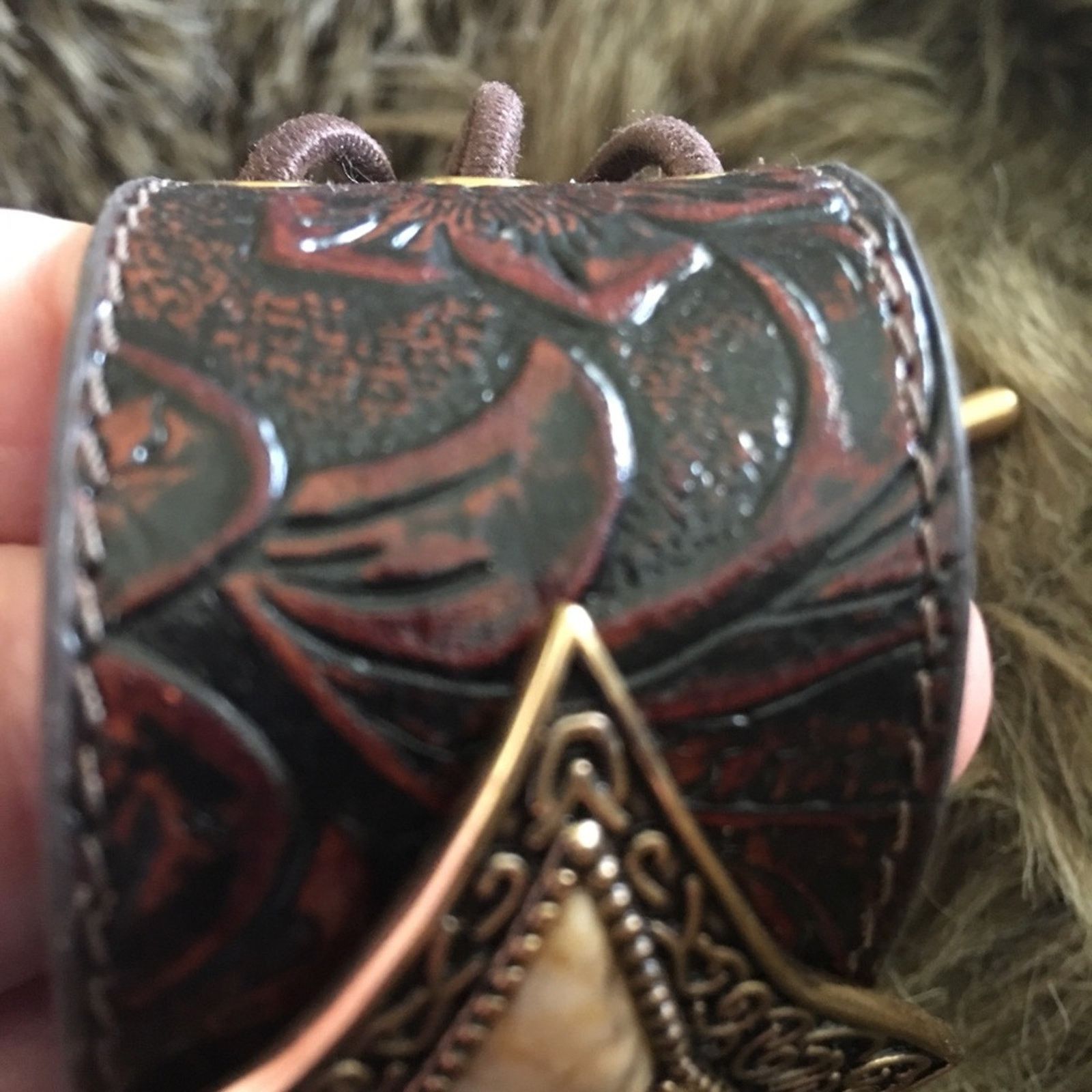 Jewelry Barse hand tooled genuine leather jasper bracelet Size ONE SIZE - 5 Thumbnail