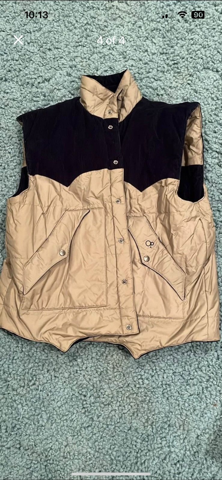 Ocean Pacific Vintage OP Ocean Pacific Reversible Puffer Vest Navy/Tan XL Size US XL / EU 56 / 4 - 4 Thumbnail