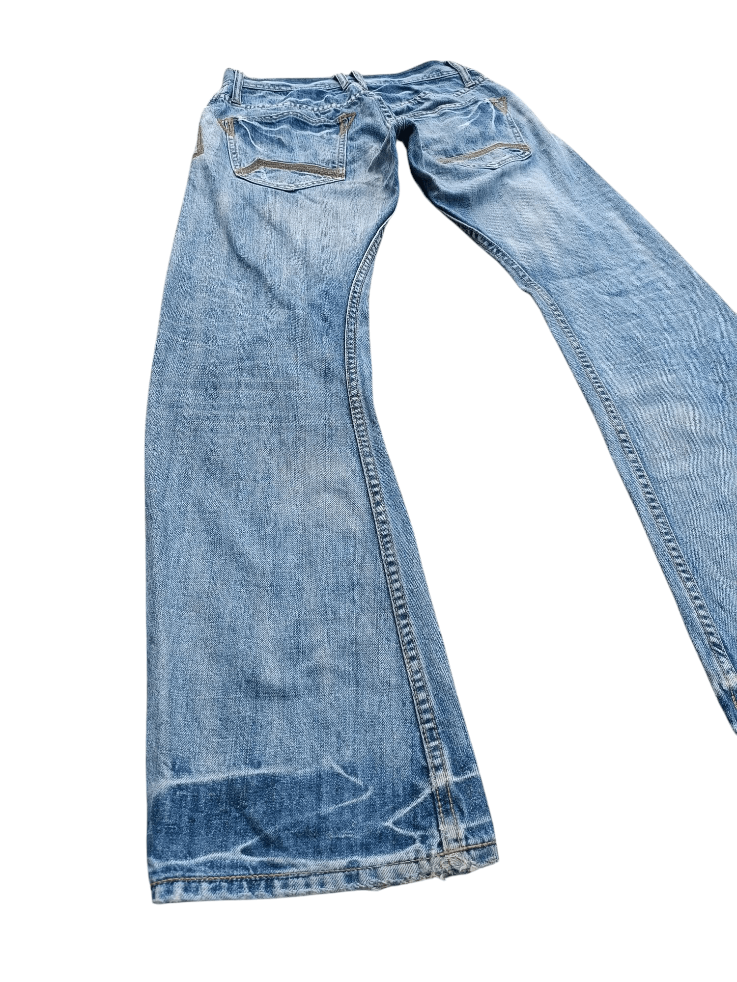Japanese Brand Japanese TKMIXPICE Distressed Baggy Twisted Leg Denim E254 Size US 29 - 6 Thumbnail