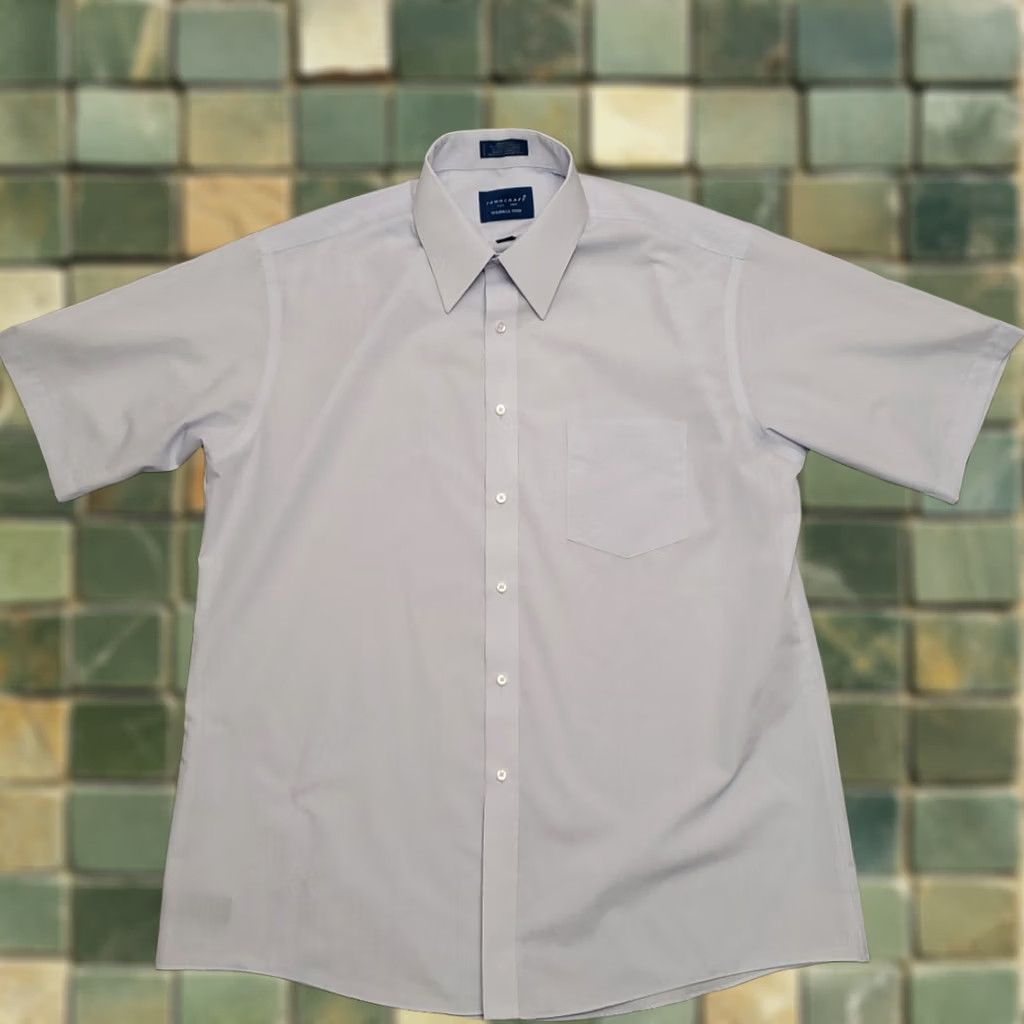 Vintage VINTAGE Towncraft Shirt Mens L Blue Short Sleeve Button-Up Collared Classic Broadcloth Cotton Polyester Solid Mens Size US L / EU 52-54 / 3 - 1 Thumbnail