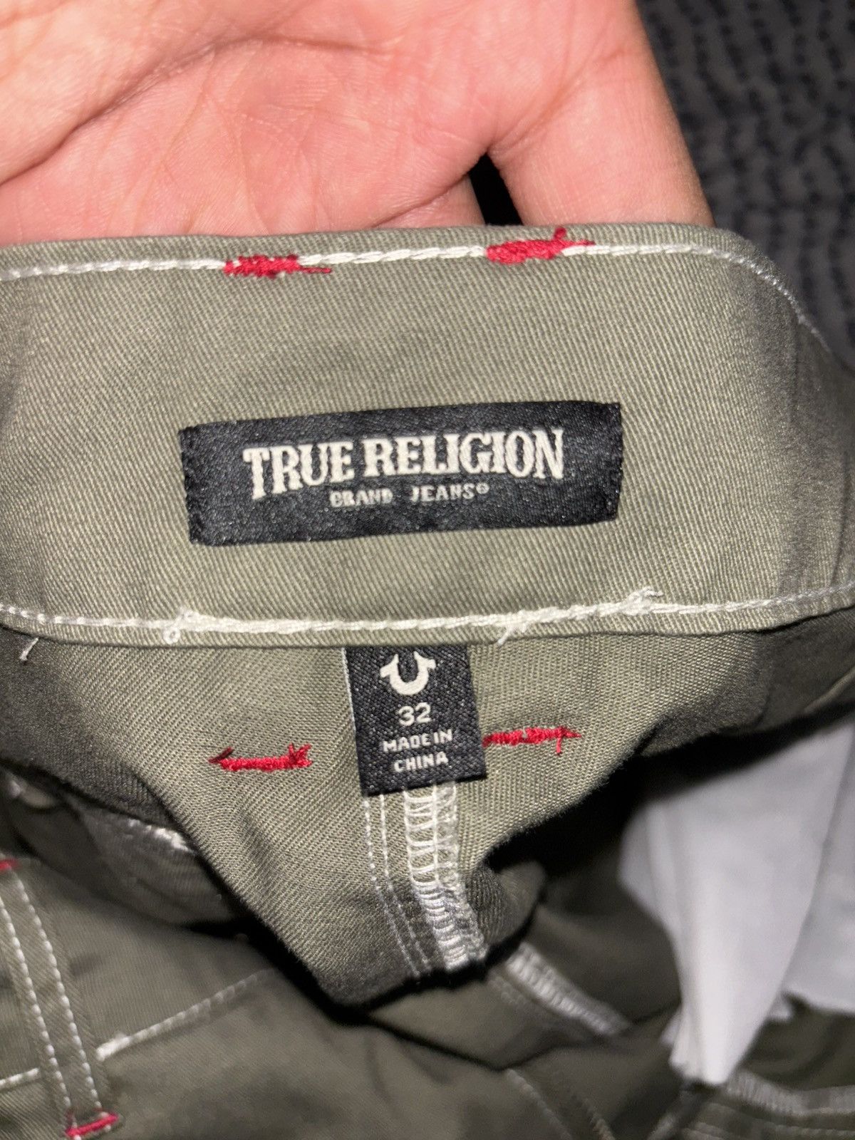 True Religion True Religion White Stitched Green Shorts Size US 32 / EU 48 - 5 Thumbnail