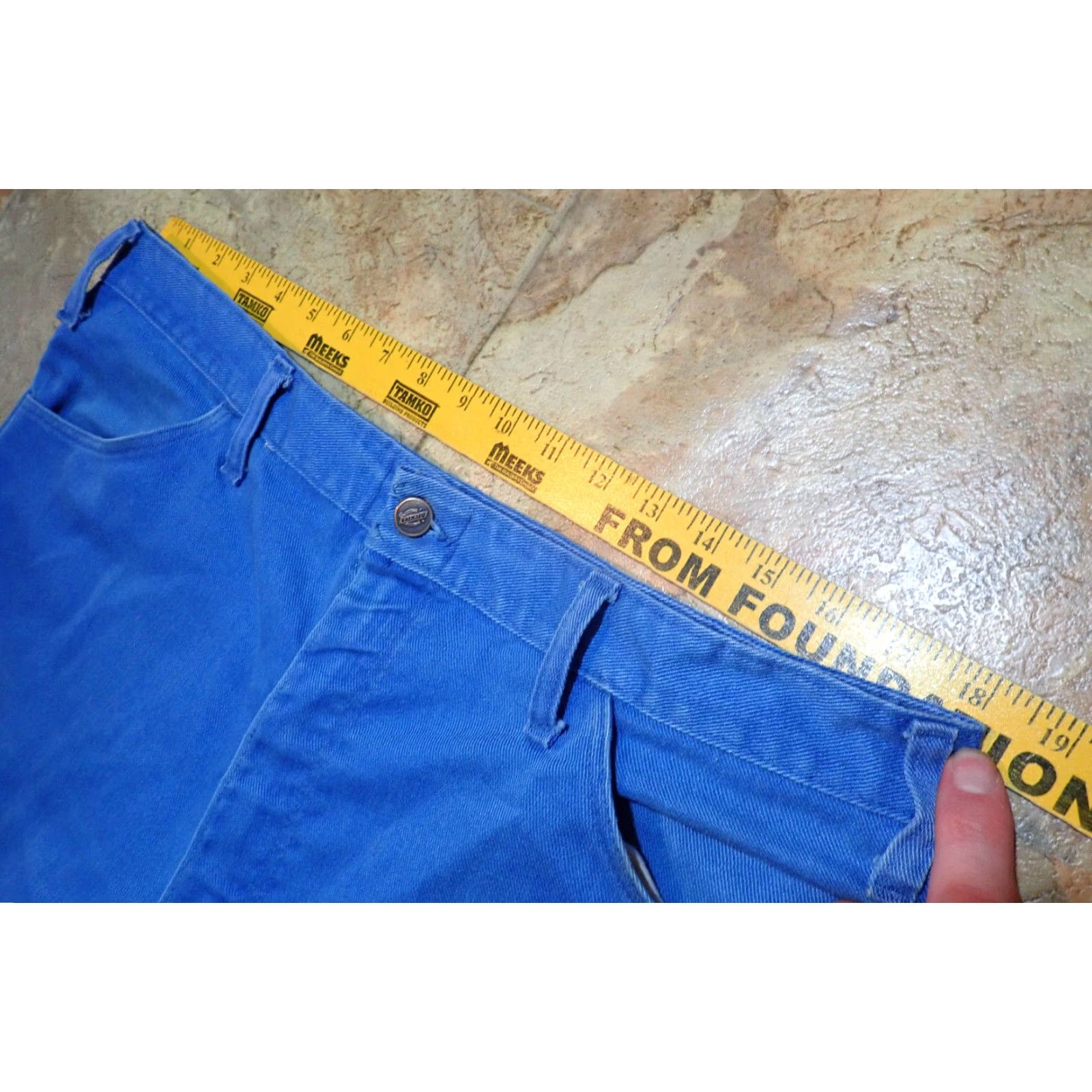 Dickies VINTAGE Dickies USA Flared Leg Blue Jeans 36 High Rise Distressed 80s Mens Size US 36 / EU 52 - 4 Thumbnail