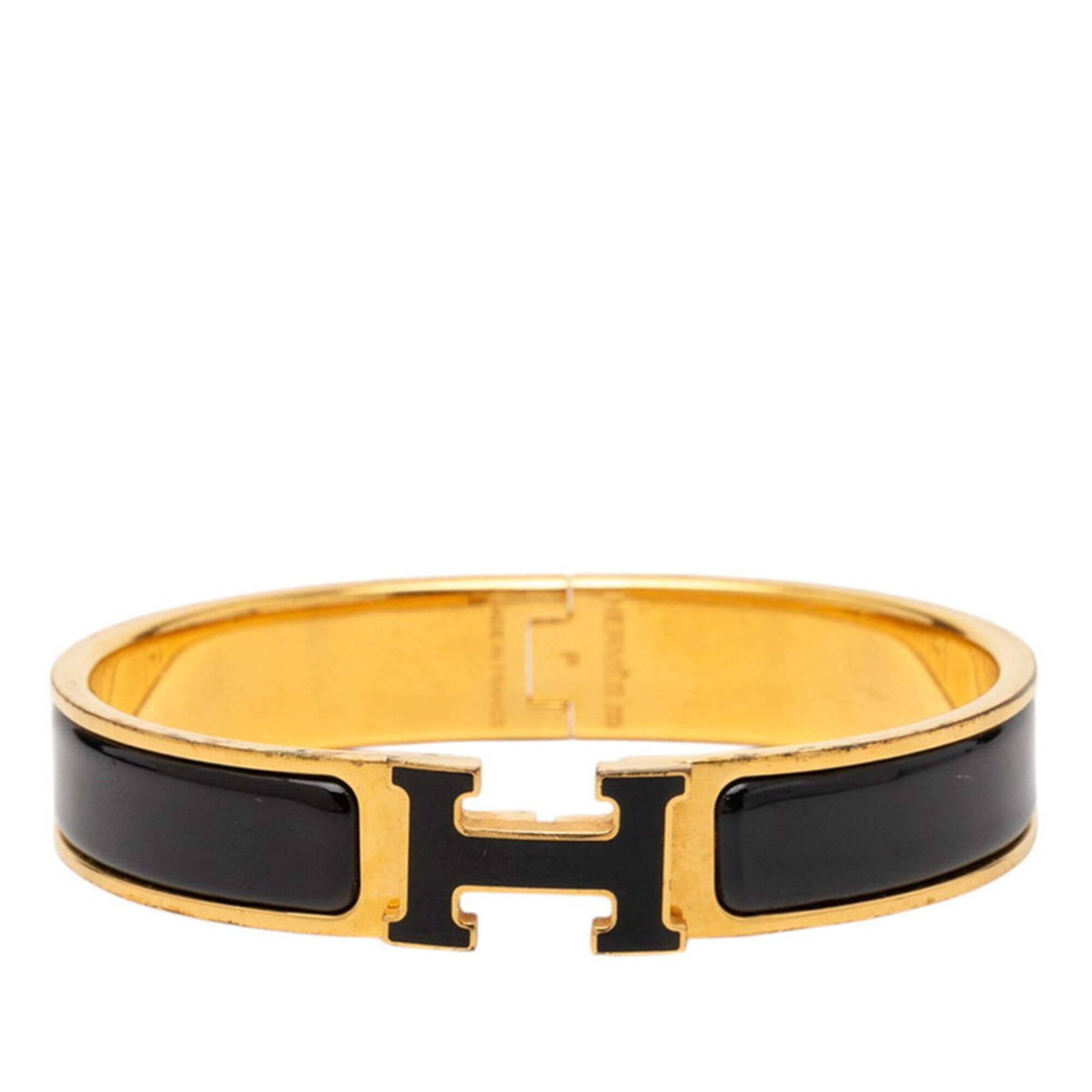 Hermes Hermes Click H PM Glitter Bangle Gold Black Plated Women's HERMES Size ONE SIZE - 1 Thumbnail