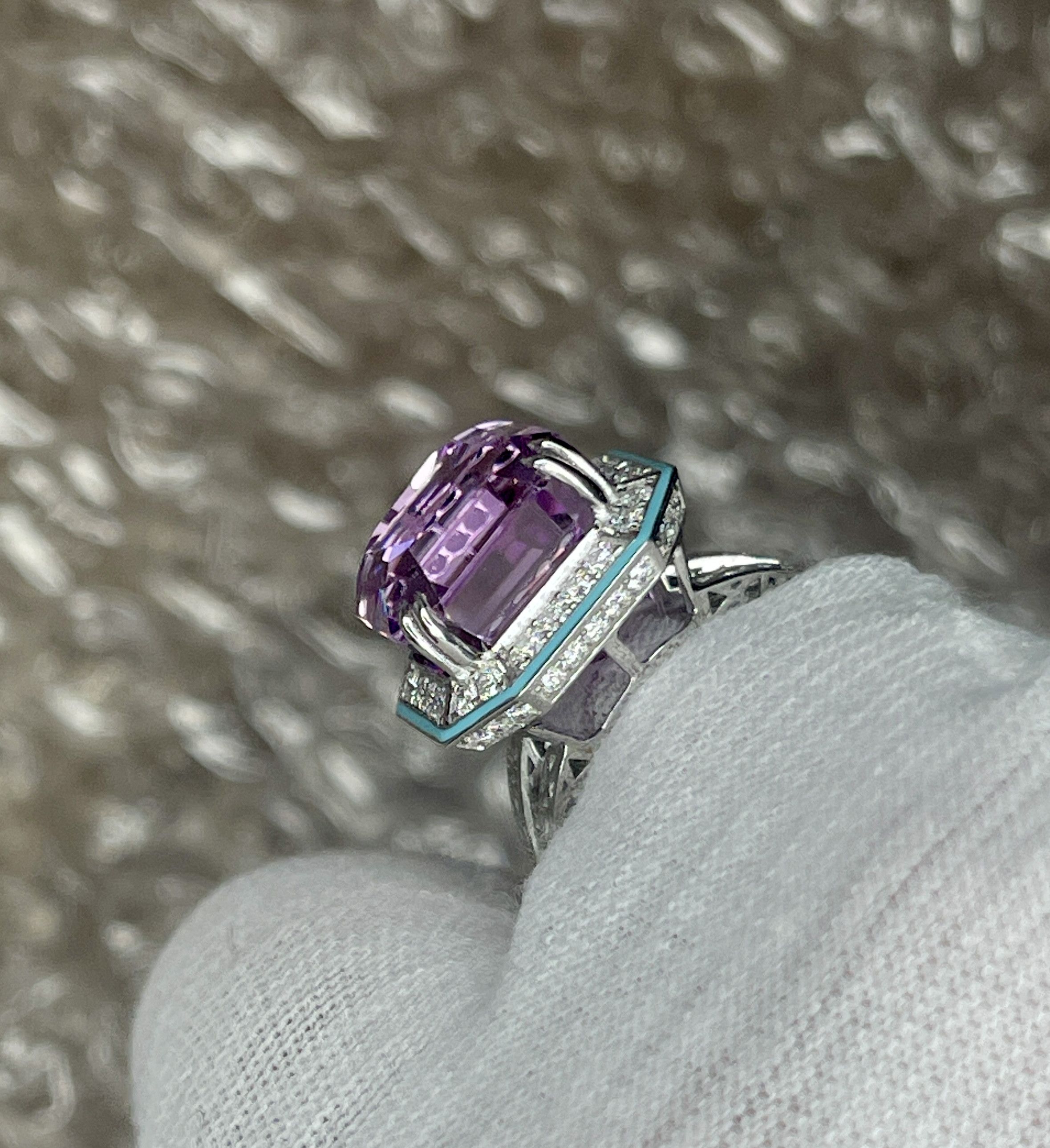 Jewelry Bague Rose Kunzite naturelle 13,82ct Size ONE SIZE - 16 Thumbnail