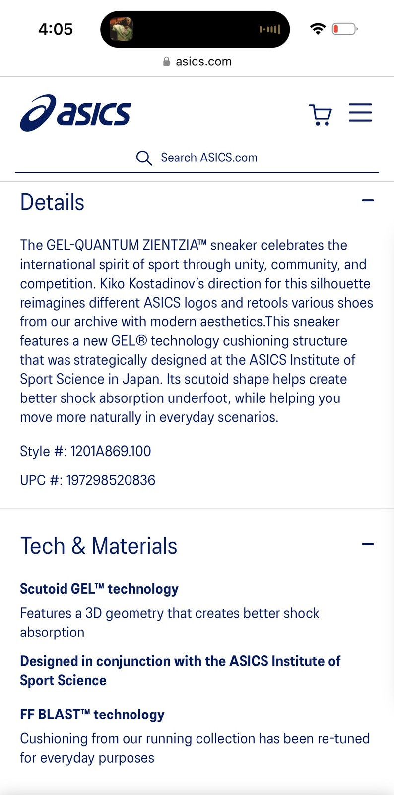 Asics × Kiko Kostadinov Kiko Kostadinov ASICS Gel-Quantum Zientzia White/Blue Size US 10.5 / EU 43-44 - 14 Thumbnail