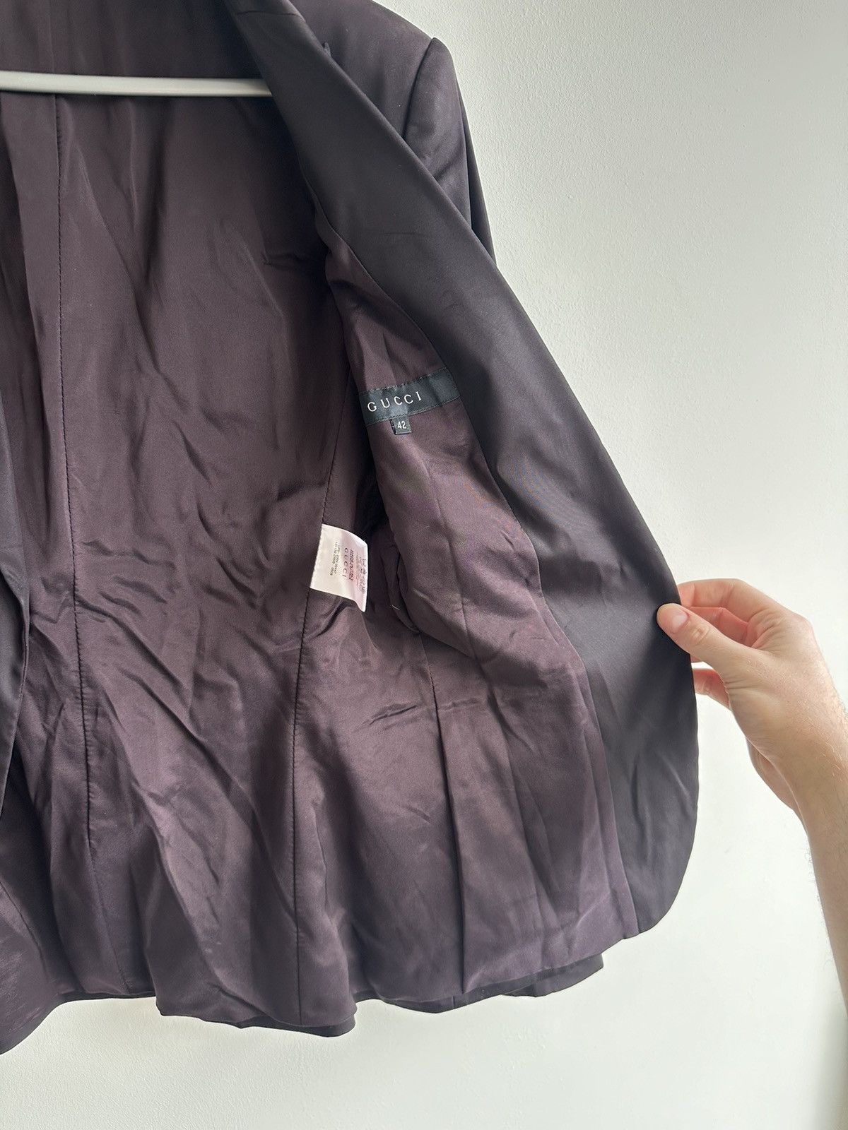 Gucci 2004 Gucci by Tom Ford 1 Button Blazer Jacket Purple Size 42 Size M / US 6-8 / IT 42-44 - 10 Thumbnail