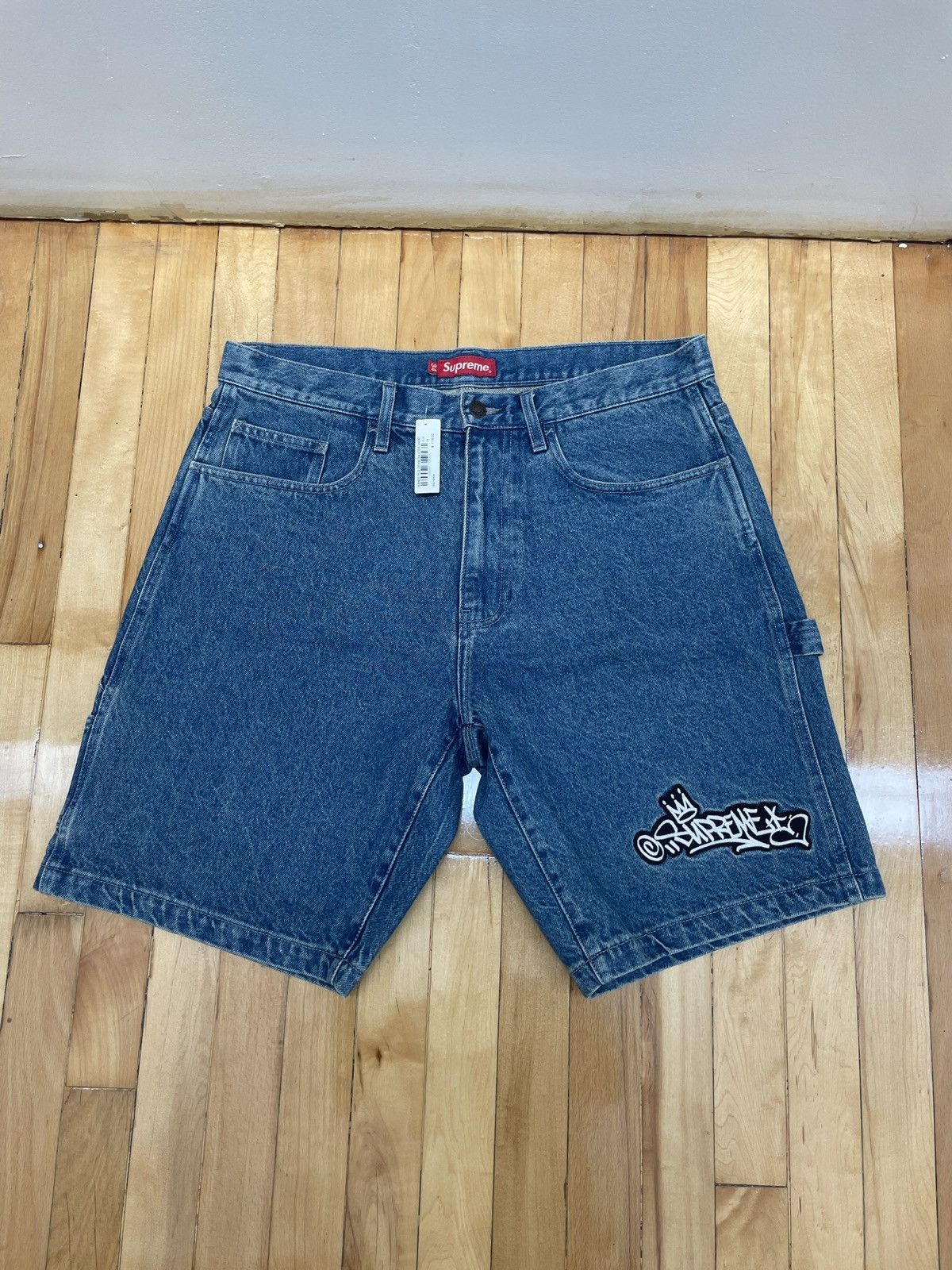 Supreme Hand style Denim Painter Short