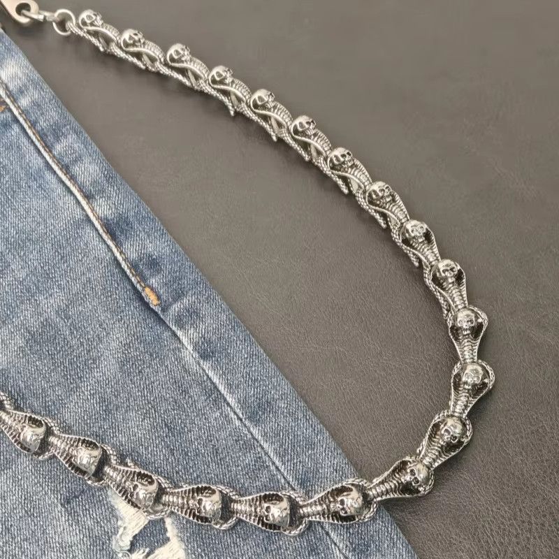 Jewelry Serpentine Skeleton Pants Chain Waist Hip Hop Jewelry Size ONE SIZE - 12 Thumbnail
