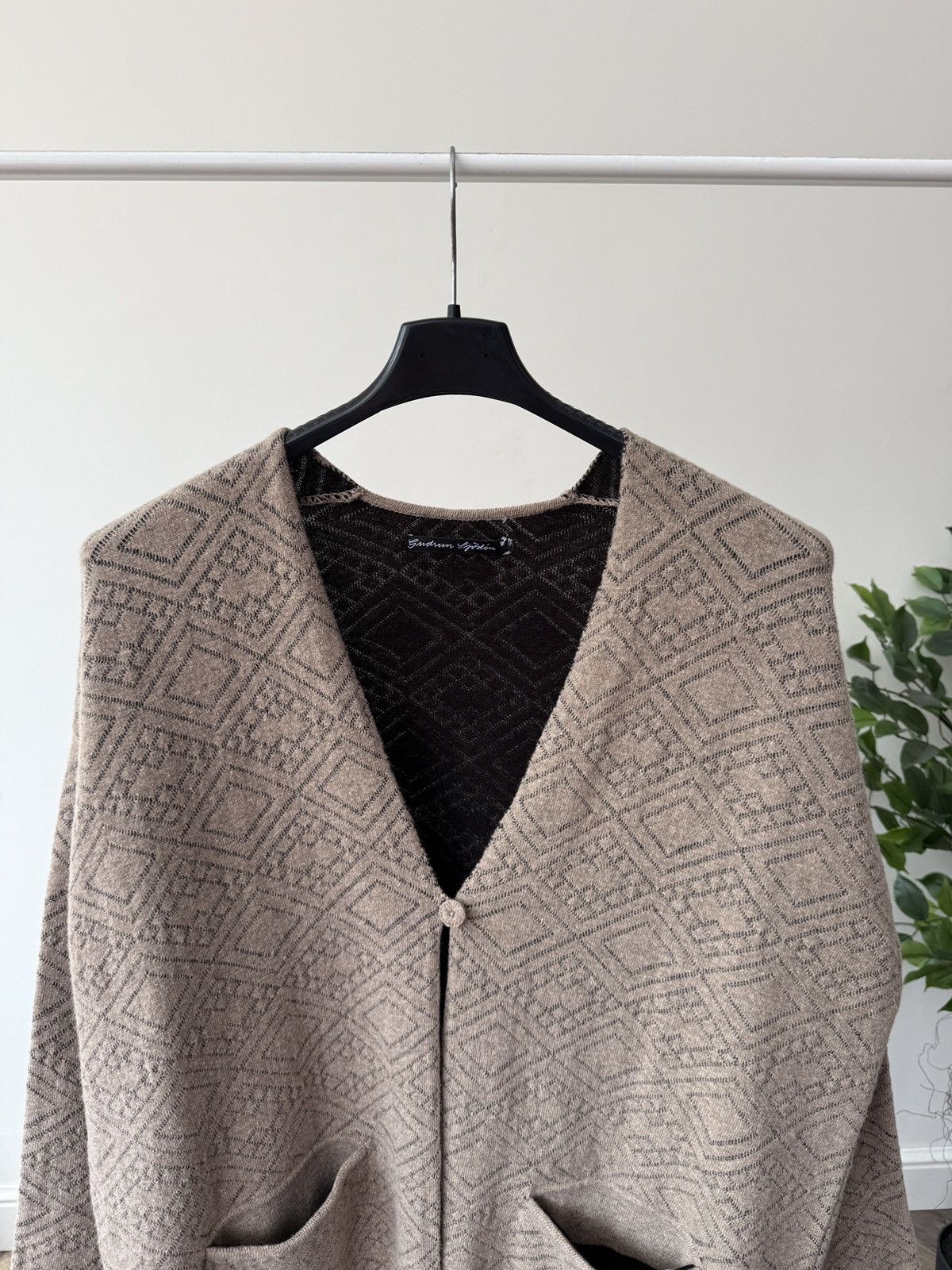 Gudrun Sjoden Vintage Gudrun Sjoden Womens Cardigan Knit Geometric Pattern Size L / US 10 / IT 46 - 5 Thumbnail