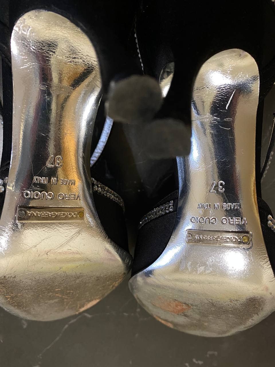 Dolce & Gabbana DOLCE & GABBANA shoe sandals Black crystal platforms heels Size US 7 / IT 37 - 2 Thumbnail