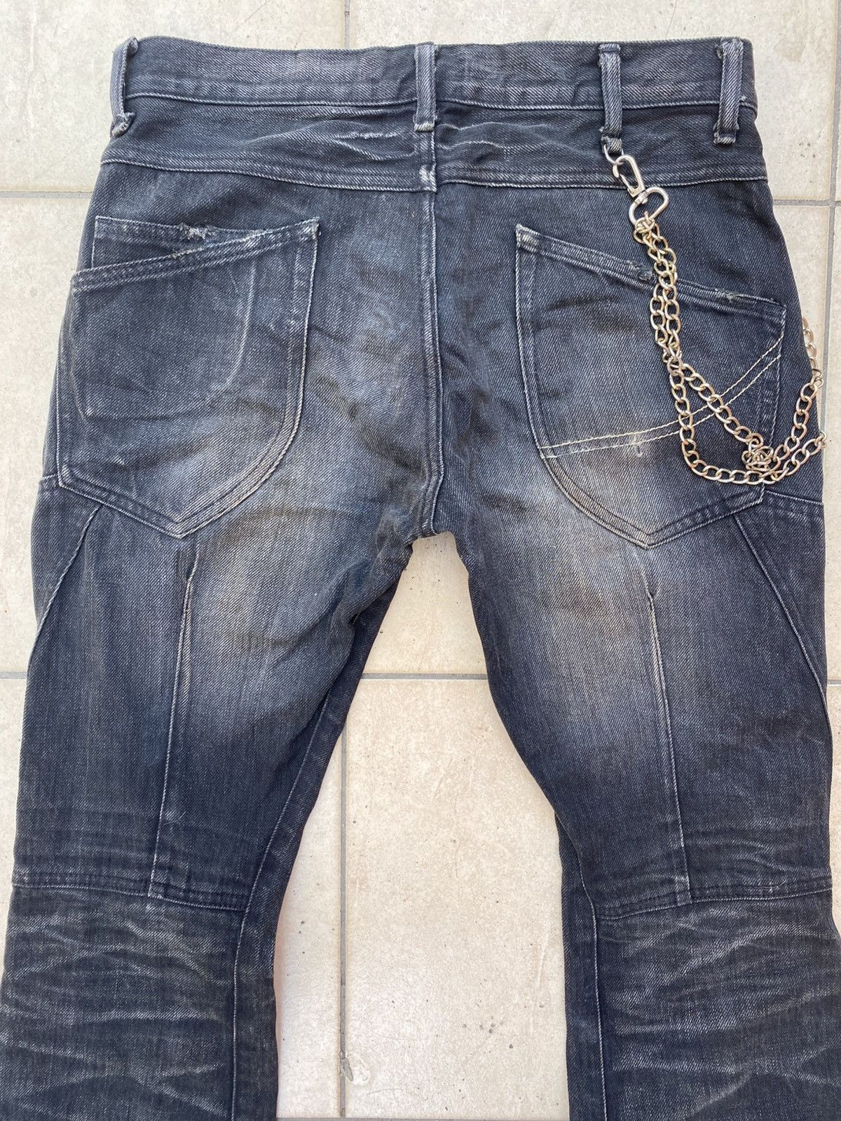JACKROSE Jackrose Rare Design Distressed Pinned Flare Denim Size US 30 / EU 46 - 8 Thumbnail