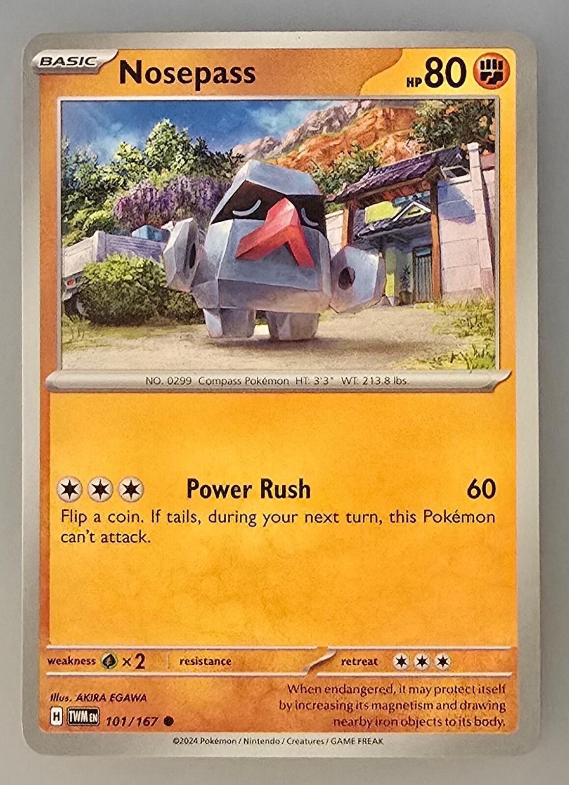 Pokemon Nosepass (101/167) from the Twilight Masquerade Size ONE SIZE - 1 Thumbnail
