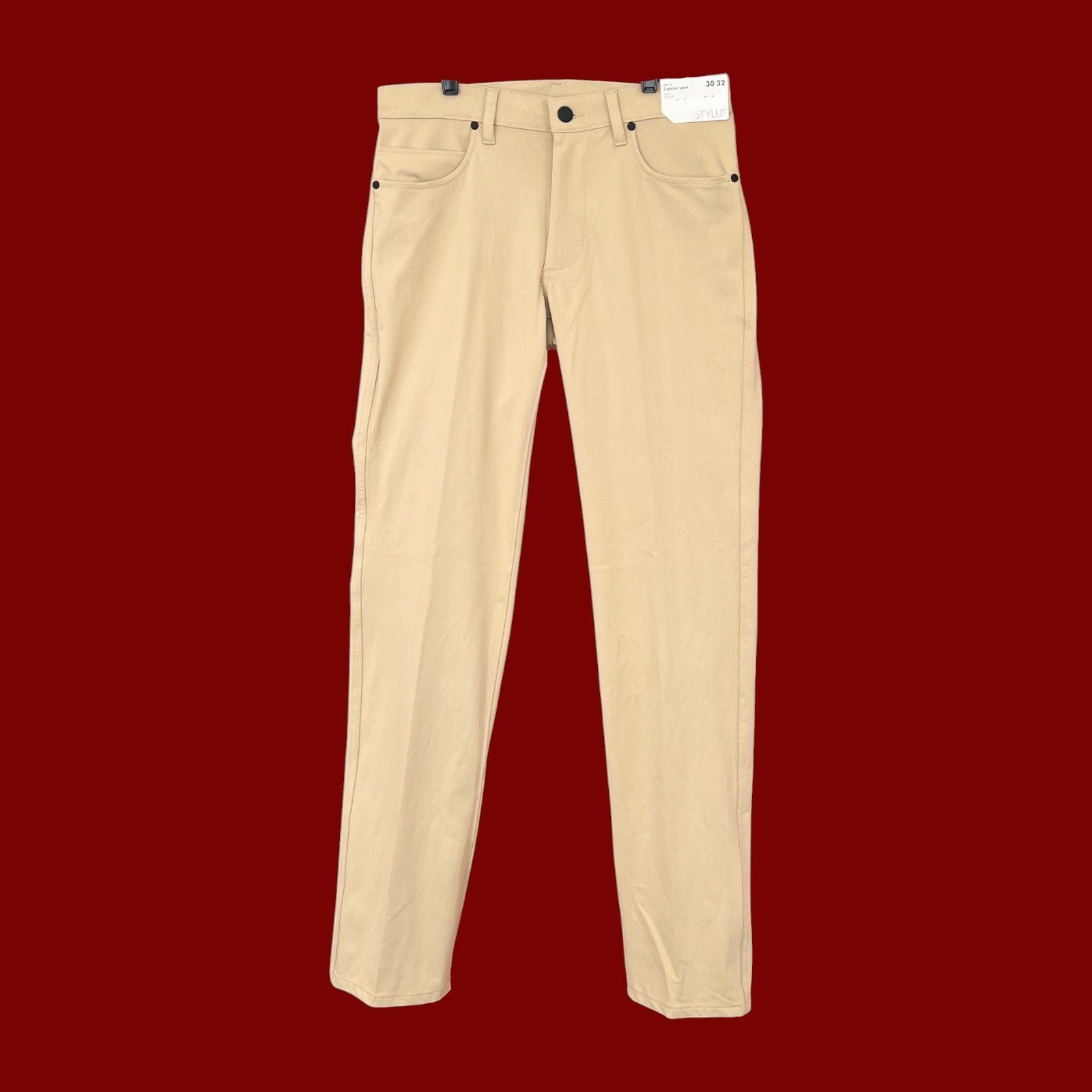 Other Stylus - Men's Slim Fit Flat Front Chino Pants - 5 Pockets - Size US 30 / EU 46 - 3 Thumbnail