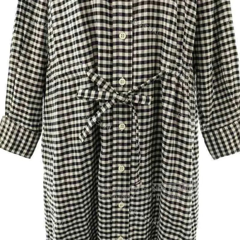 45rpm Black and White Gingham Shirt Dress. Size M / US 6-8 / IT 42-44 - 6 Thumbnail