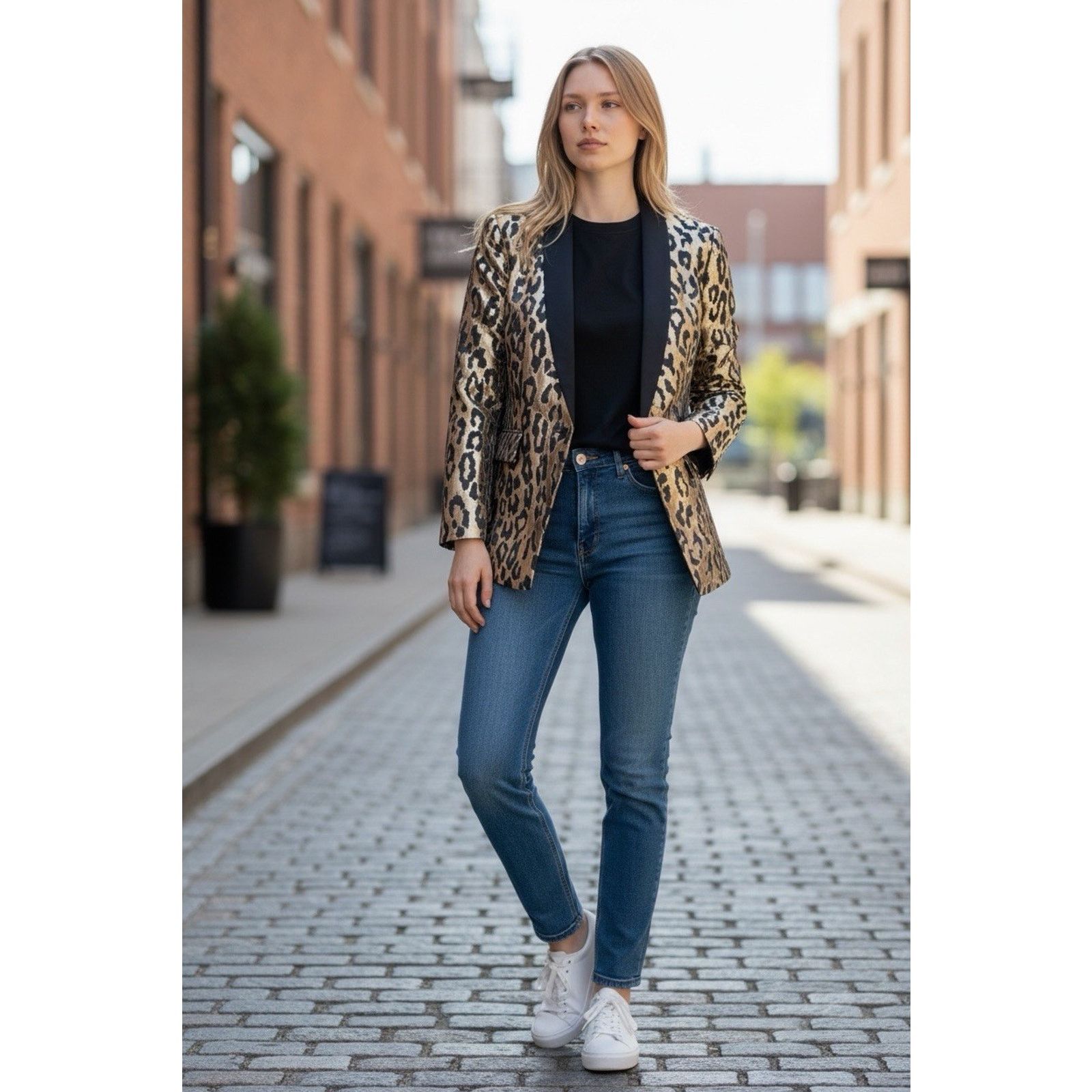 Vince Camuto Vince Camuto Leopard Print Shawl Collar Blazer 14 $168 Size L / US 10 / IT 46 - 3 Thumbnail
