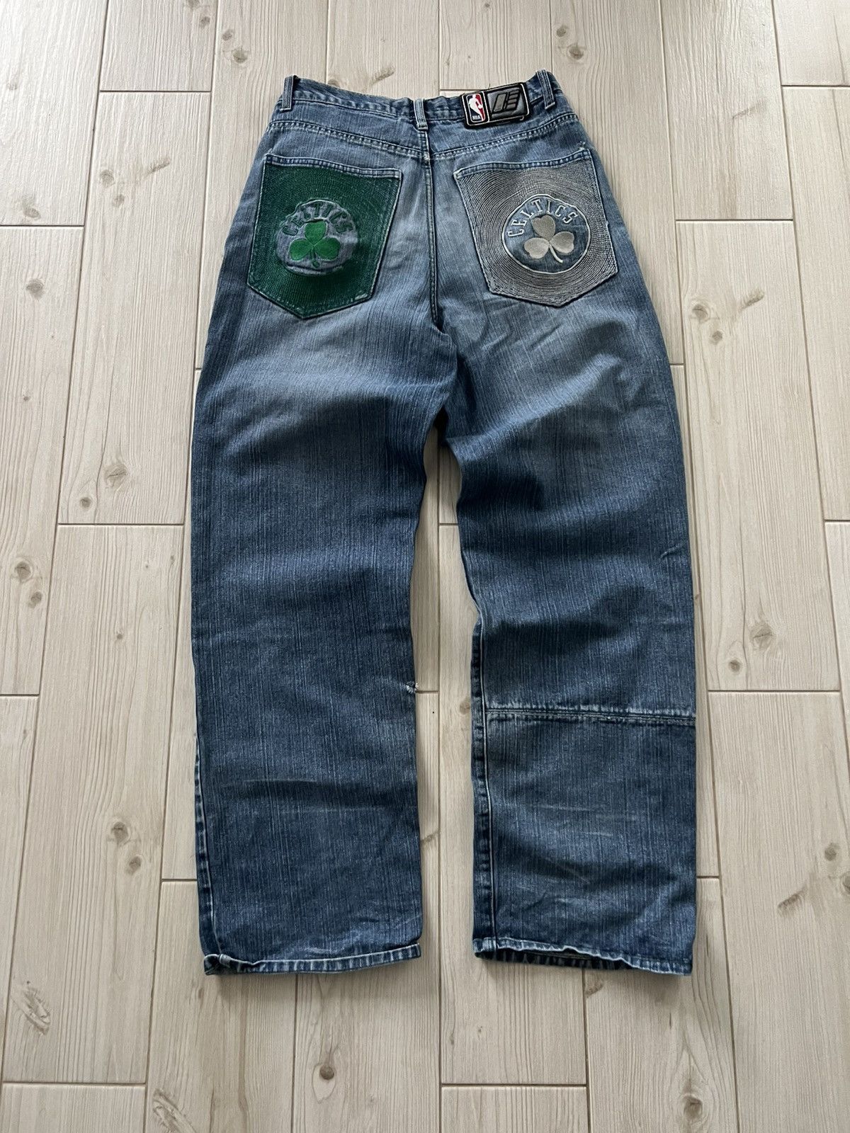 NBA Vintage Boston Celtics Baggy Denim Jeans NBA Pants Size US 30 / EU 46 - 3 Thumbnail