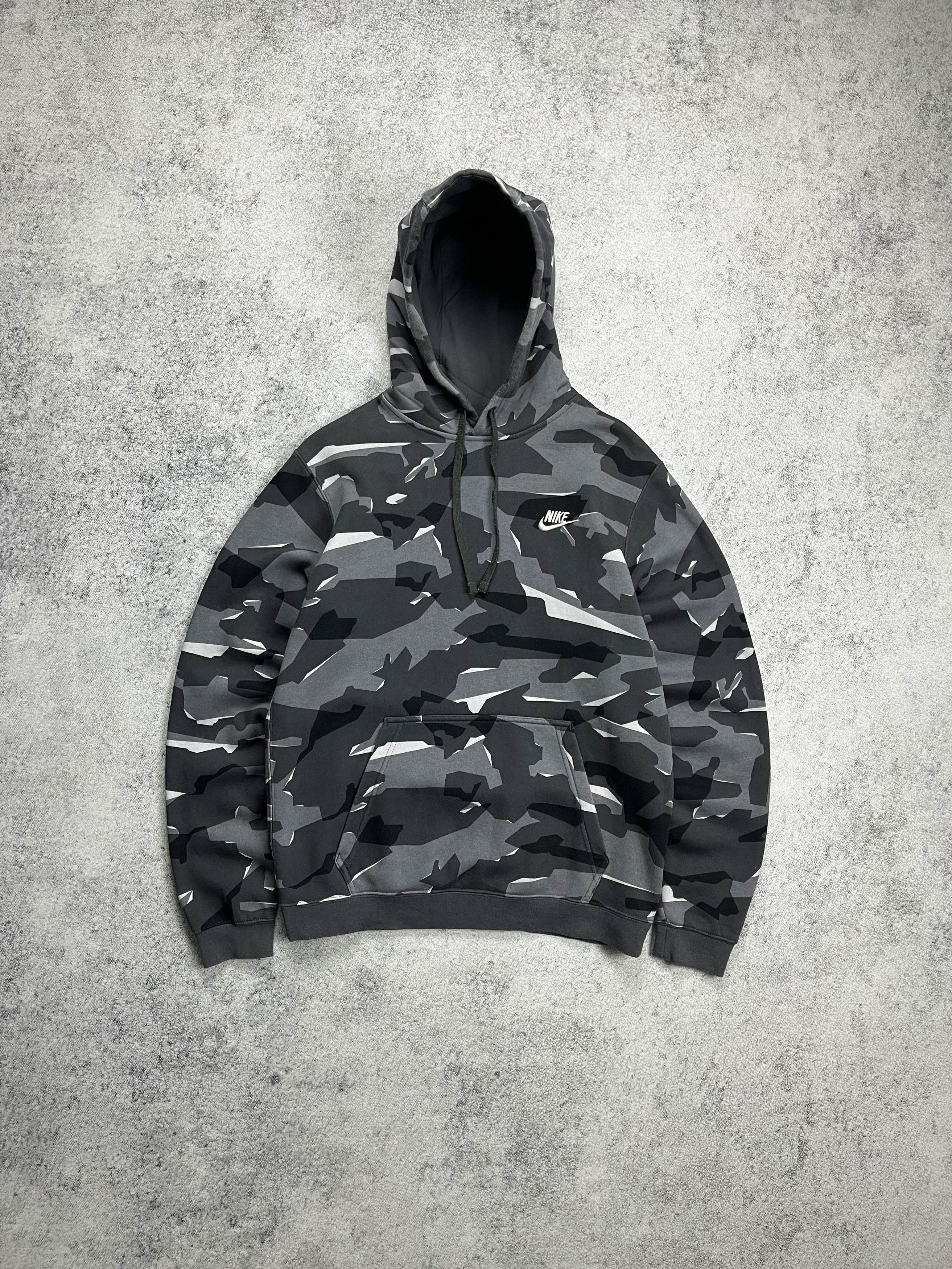 image of Vintage Nike Gray Camo Hoodie, Men's (Size Medium)