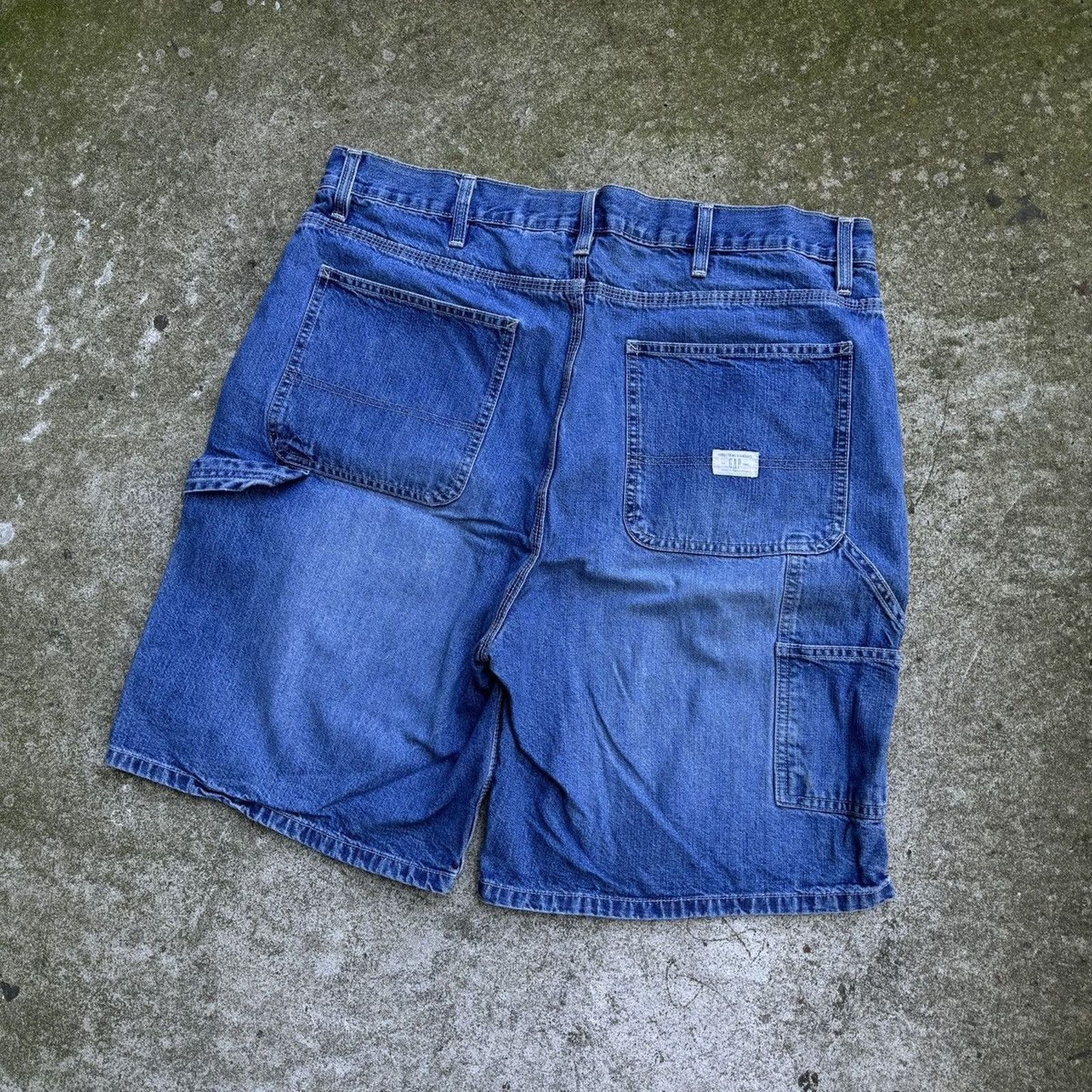 Gap Vintage Y2K Gap Faded Baggy Carpenter Skater Jean Shorts Size US 38 / EU 54 - 4 Thumbnail