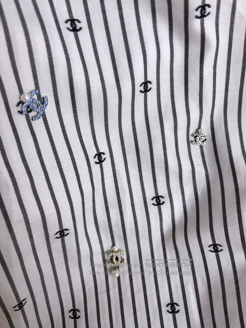 Chanel Chanel Vertical stripe dress with full logo Size XS / US 0-2 / IT 36-38 - 8 Thumbnail