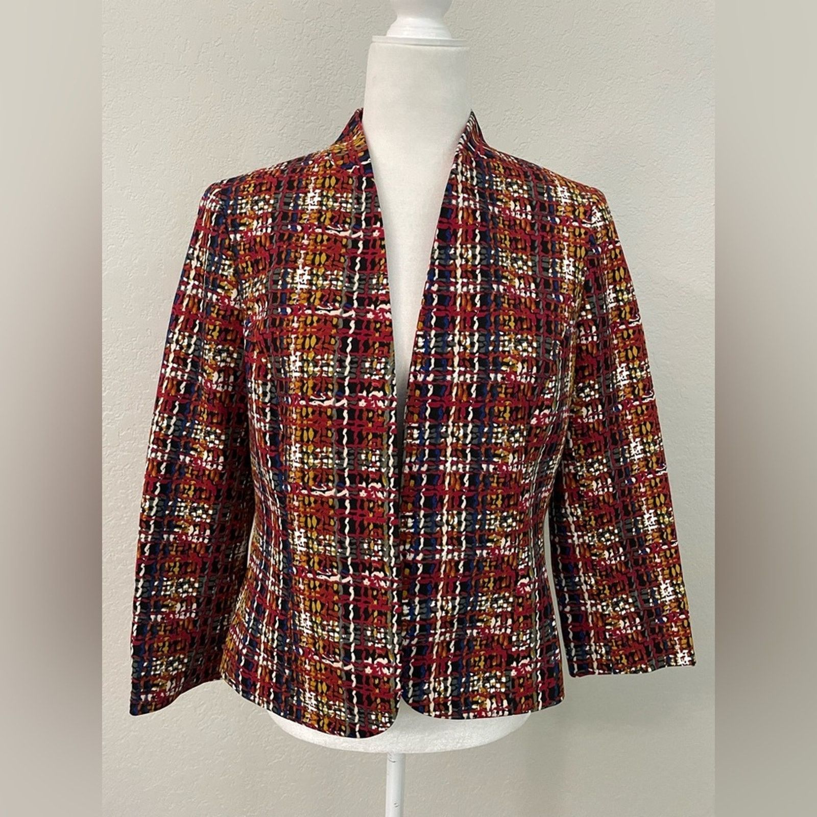 Evan Picone Black Label Evan-Picone Multicolor Plaid Jacket - size 4 Size S / US 4 / IT 40 - 1 Thumbnail