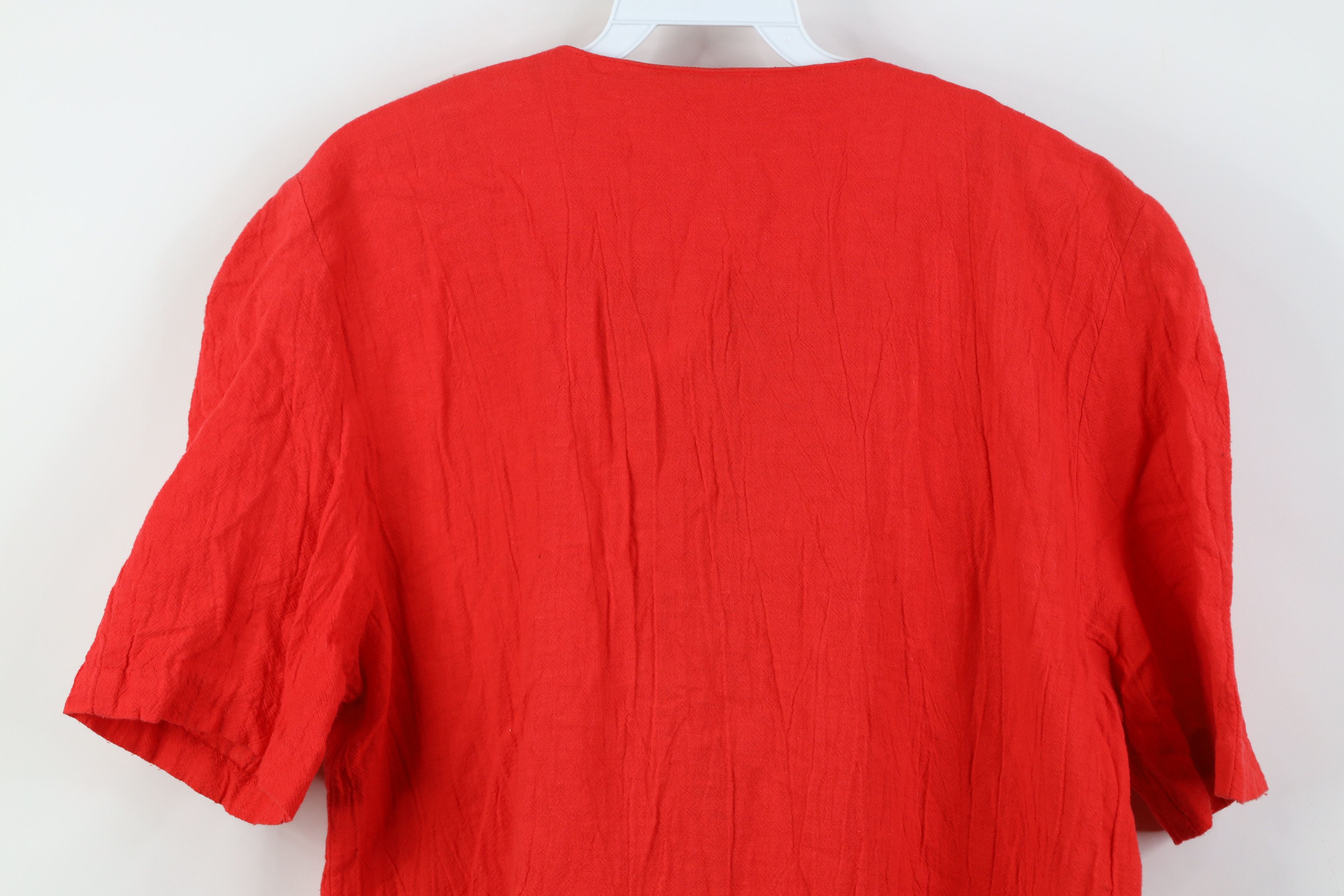 Vintage Vintage 90s Streetwear Abstract Sun Open Jacket Red USA Size M / US 6-8 / IT 42-44 - 14 Thumbnail