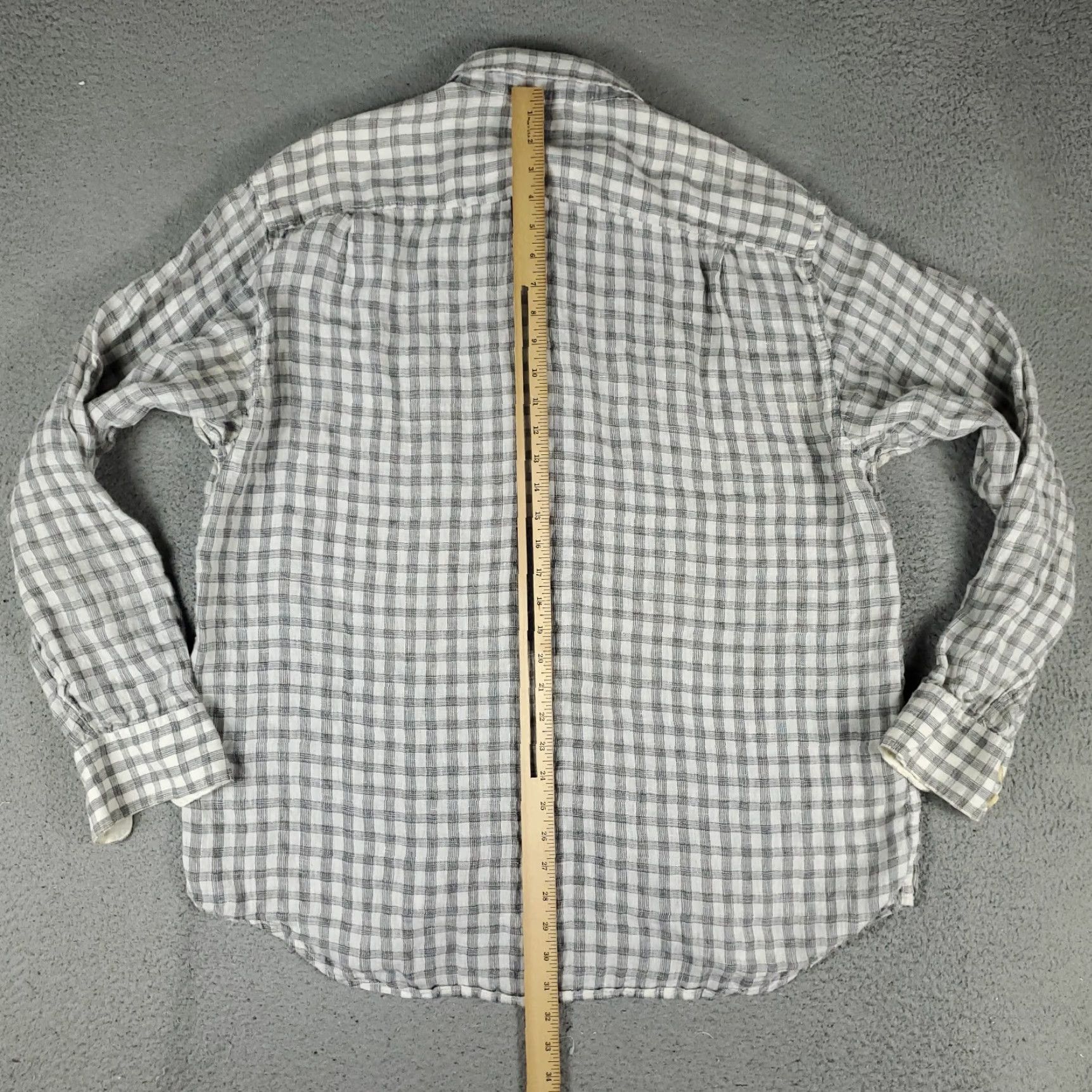 Tommy Bahama Tommy Bahama Shirt Mens XL Gray Plaid Linen Button-Up Long Sleeve Casual, Business, Formal, Party/Cocktail, Travel, Wedding, Workwear Size US XL / EU 56 / 4 - 7 Thumbnail