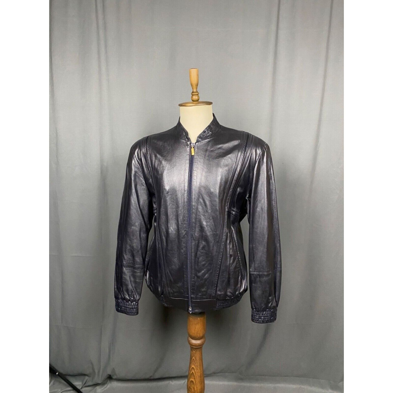 Zilli Zilli Men's Blue Leather Silk Paisley Lining Bomber Jacket S Size US L / EU 52-54 / 3 - 2 Thumbnail