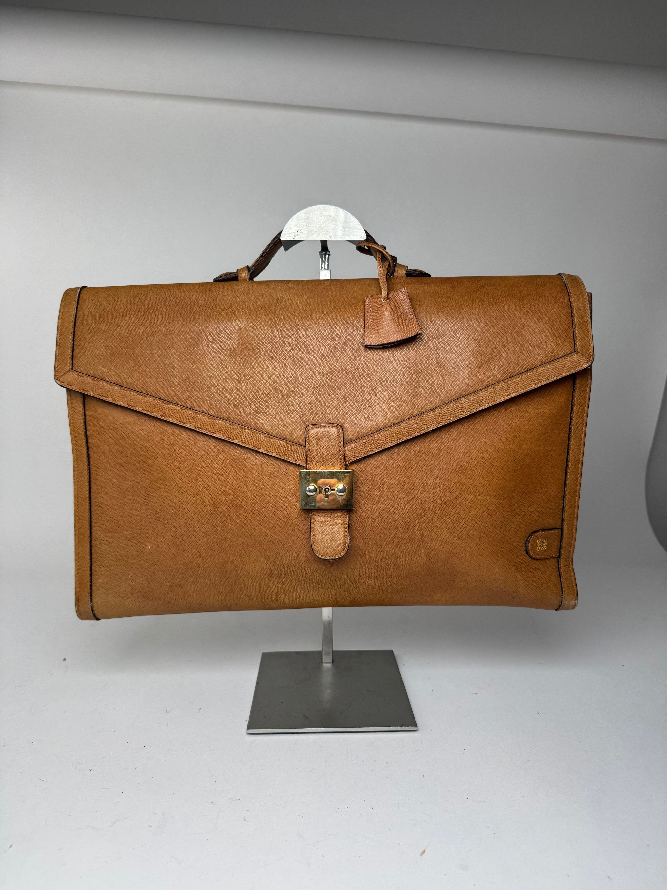 Loewe Vintage Madrid LEATHER Briefcase camel Size ONE SIZE - 1 Thumbnail