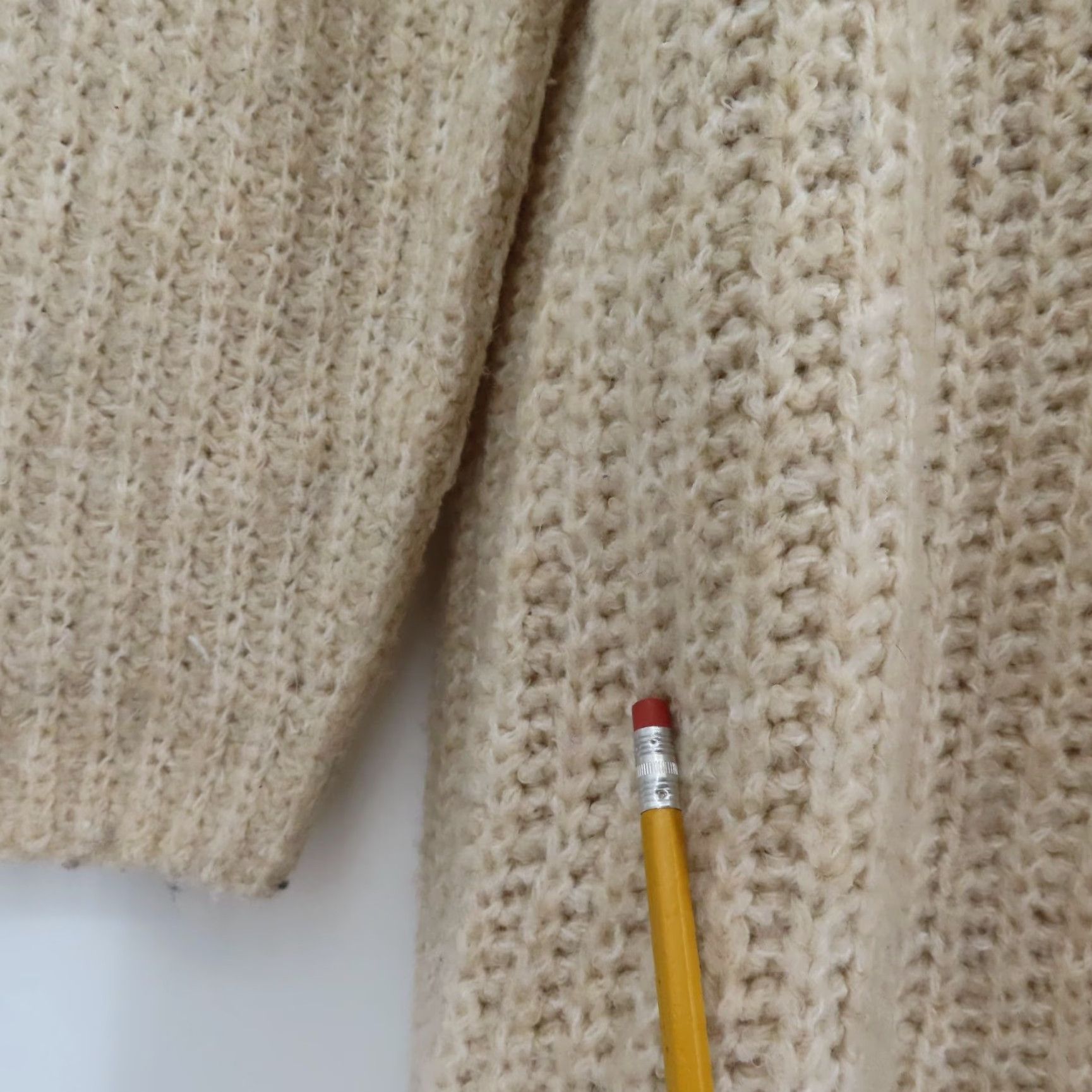 Topshop Topshop Women 8/10 US M UK Solid Beige Cable Knit Sweater Dress Long Sleeve Shirt Dress Womens Size M / US 6-8 / IT 42-44 - 4 Thumbnail