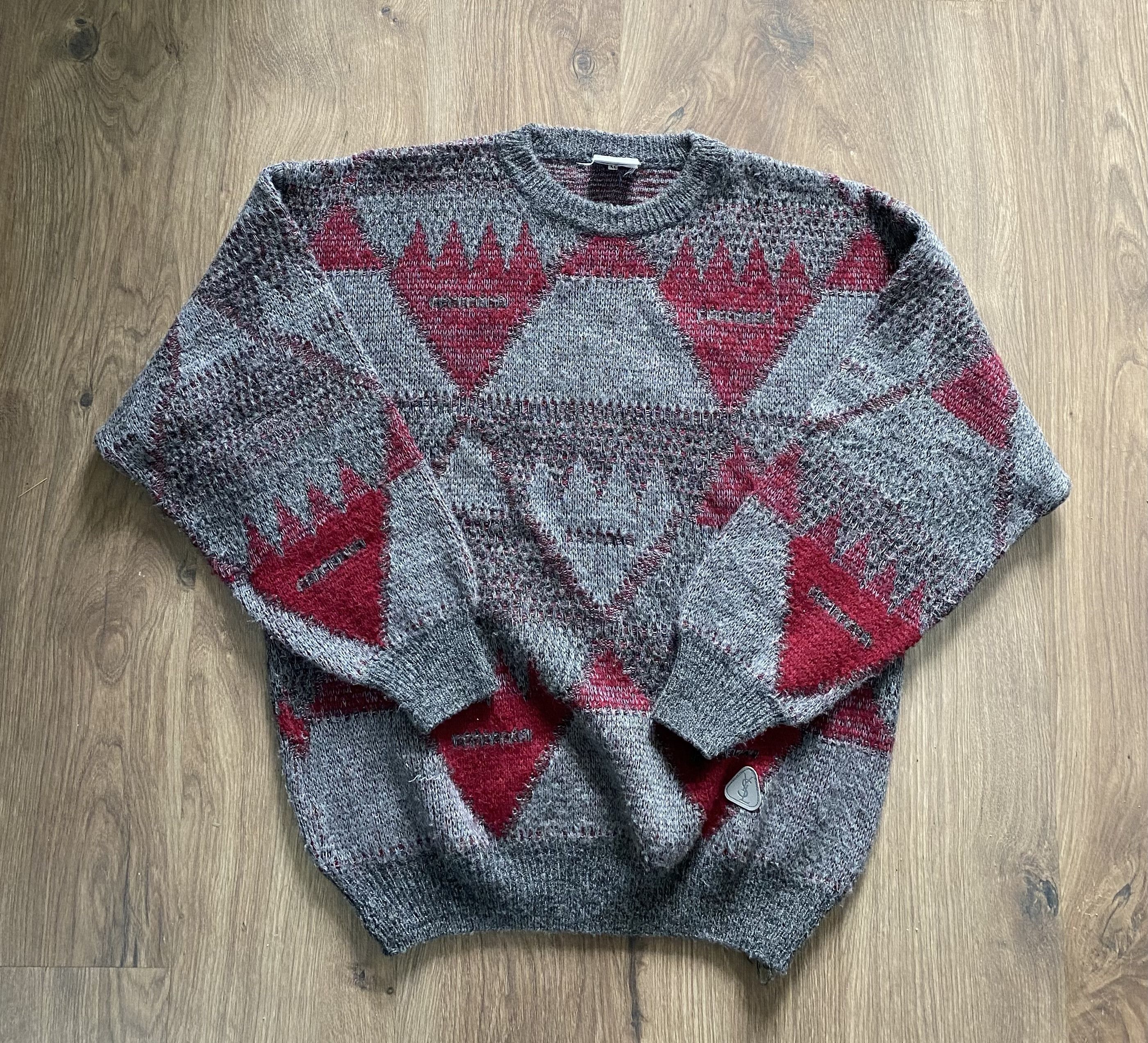 Vintage Yves Saint Laurent abstraction Alpaca wool sweater