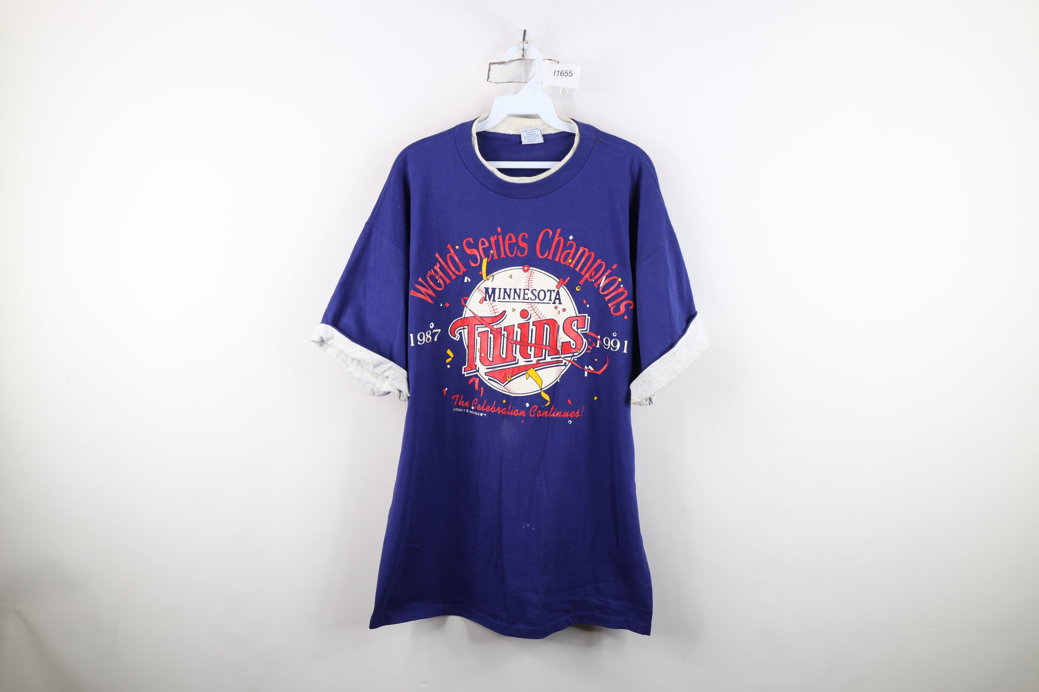 Vintage Vintage 90s Champs Minnesota Twins Baseball T-Shirt USA Size US XL / EU 56 / 4 - 1 Thumbnail