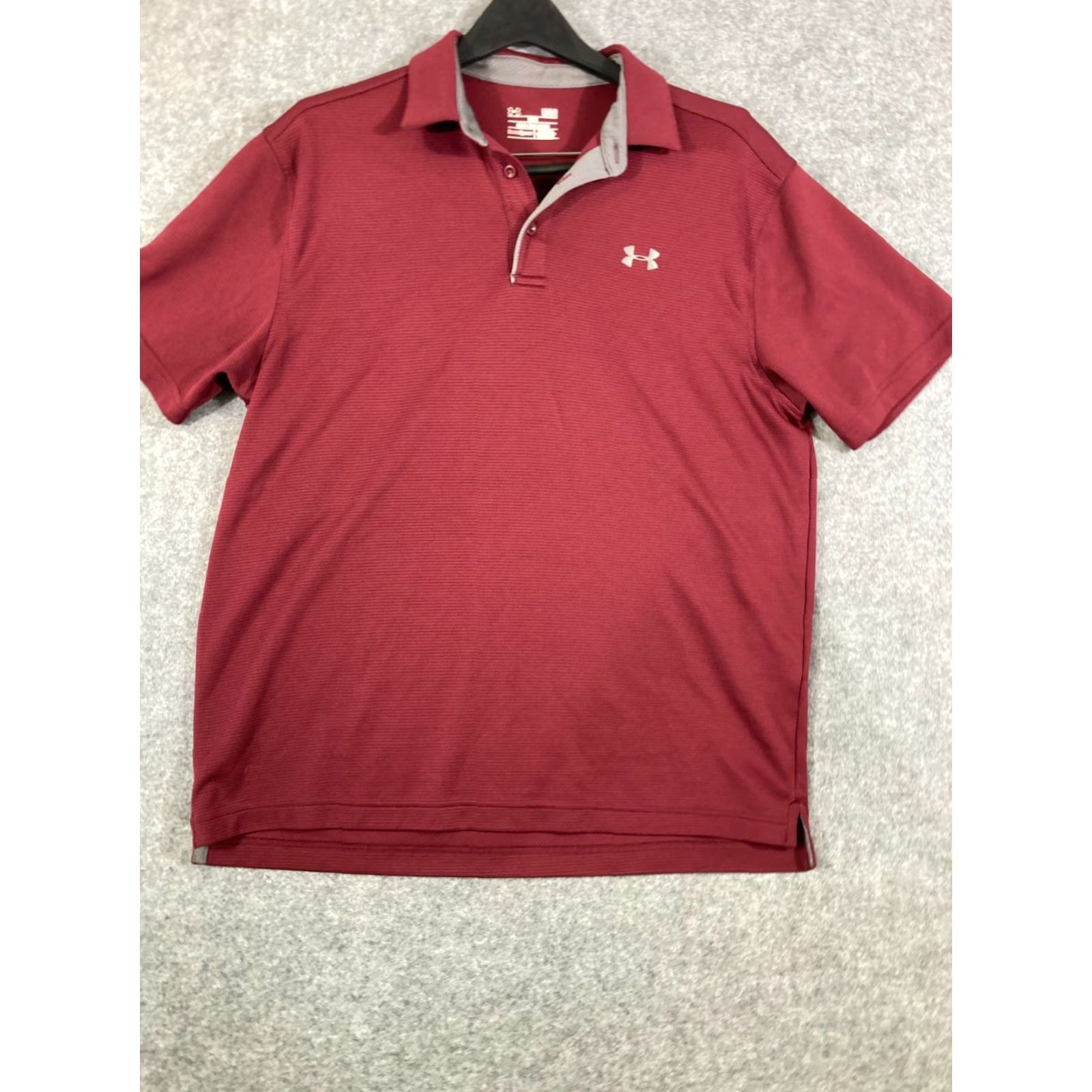 Under Armour Under Armour HeatGear Polo Shirt Mens L Maroon Athletic Performance Loose Fit Shirt Short Sleeve Mens L Maroon Under Armour HeatGear Polo Shirt Size US L / EU 52-54 / 3 - 3 Thumbnail