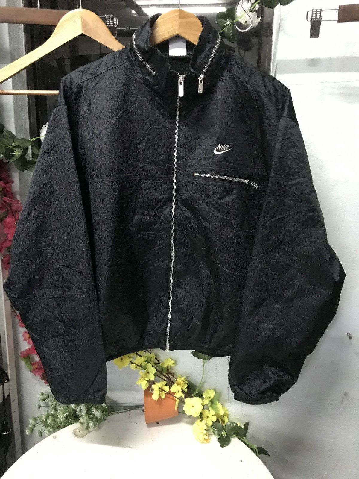 Nike Men’s Nike Solid Color Stand Collar Zipper Sport Black Jacke Size US L / EU 52-54 / 3 - 3 Thumbnail