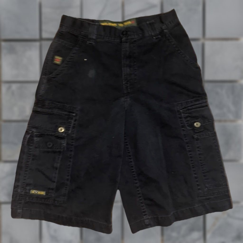 JNCO VINTAGE JNCO Cargo Shorts Black 30 Mens 90s Y2K Skater Workwear Baggy Embroidery Crown Logo Pockets Size US 30 / EU 46 - 1 Thumbnail