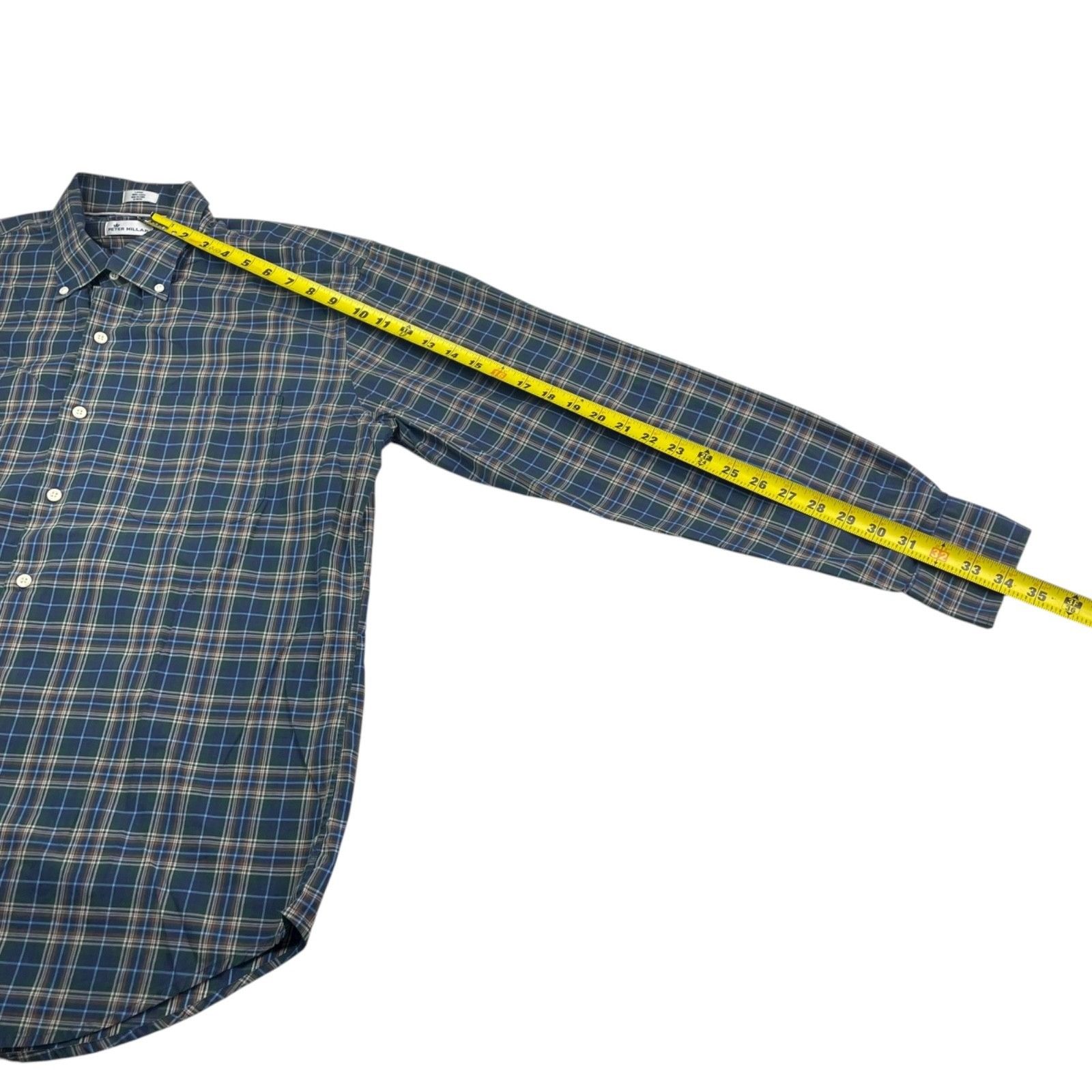 Peter Millar Peter Millar Men's 100% Cotton L/S Button Shirt Blue/Brown/G Size US L / EU 52-54 / 3 - 5 Thumbnail