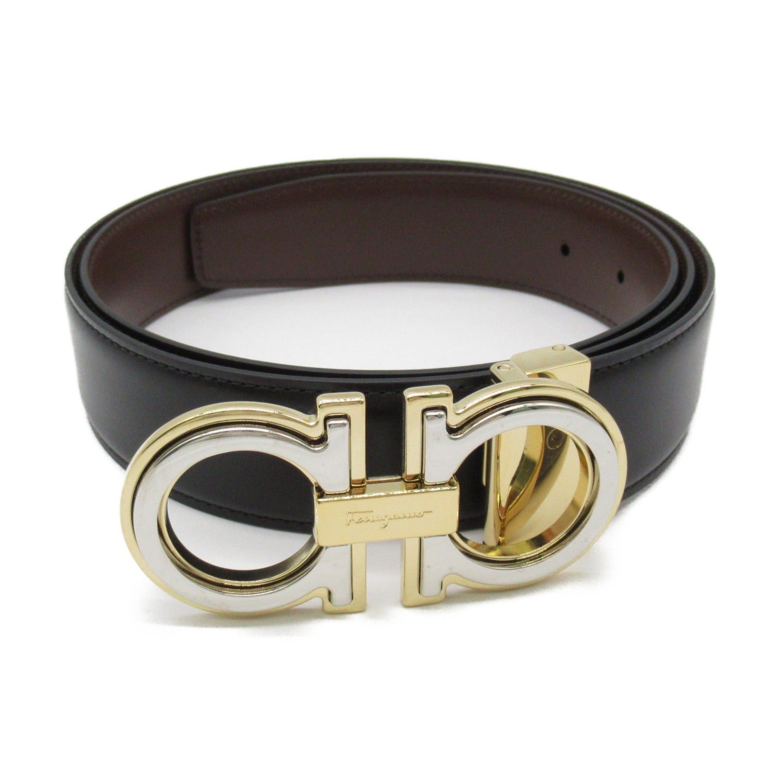 Salvatore Ferragamo Salvatore Ferragamo Belt Leather Black Brown Size ONE SIZE - 1 Thumbnail