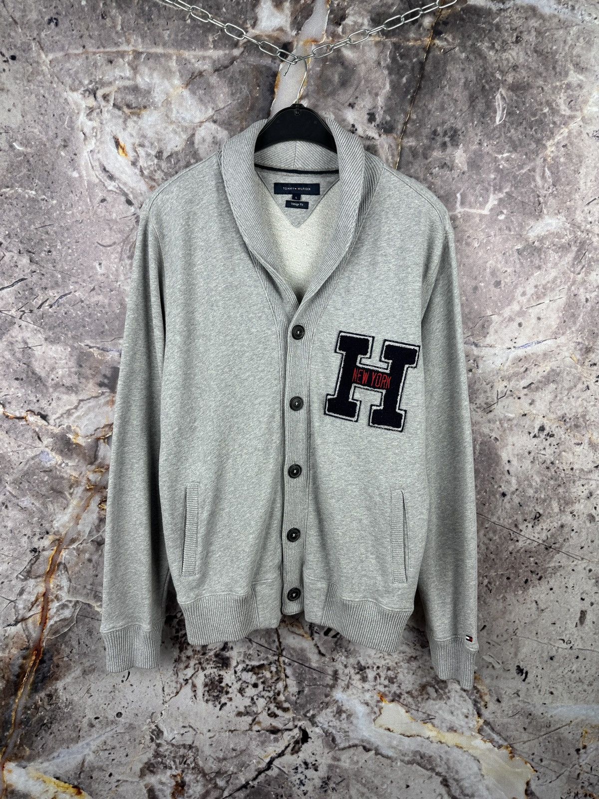 Tommy Hilfiger Tommy Hilfiger Mens Gray Shawl Collar Cardigan Button Sweate Size US L / EU 52-54 / 3 - 1 Thumbnail
