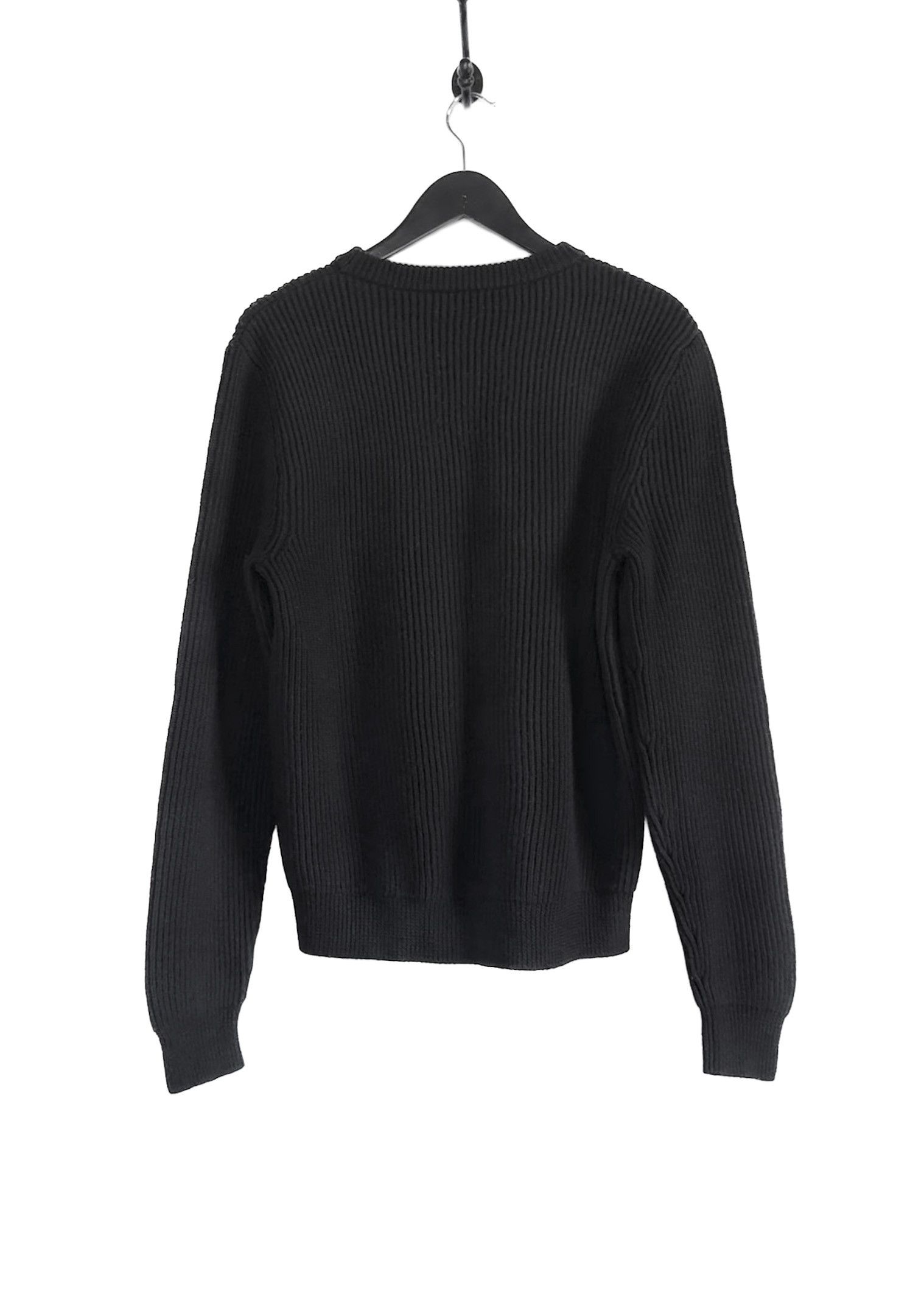 Celine Celine Black Ribbed Wool Triomphe Accent Sweater Size M / US 6-8 / IT 42-44 - 3 Thumbnail
