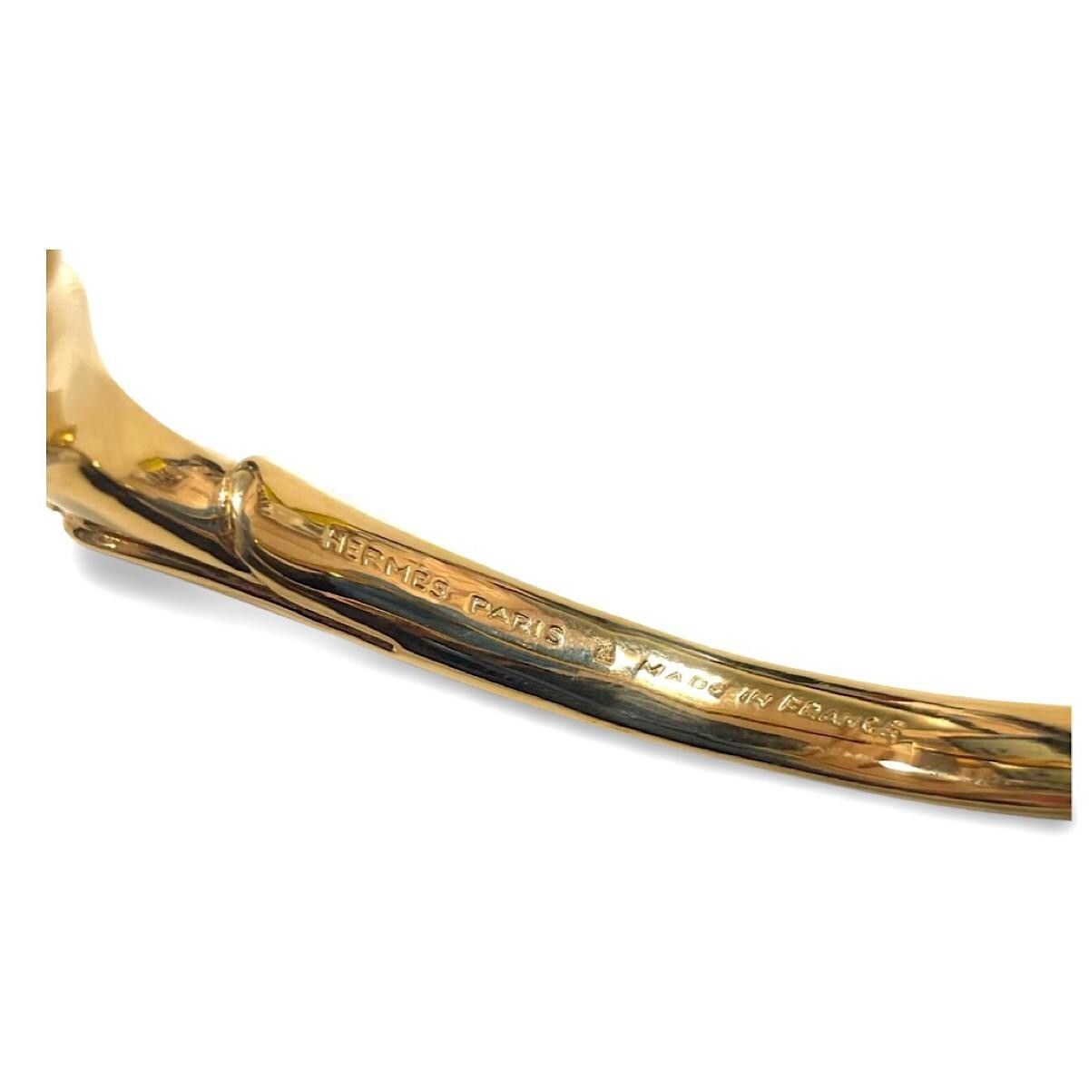Hermes Vintage Hermes golden horse head design bangle, bracelet. Size ONE SIZE - 6 Thumbnail