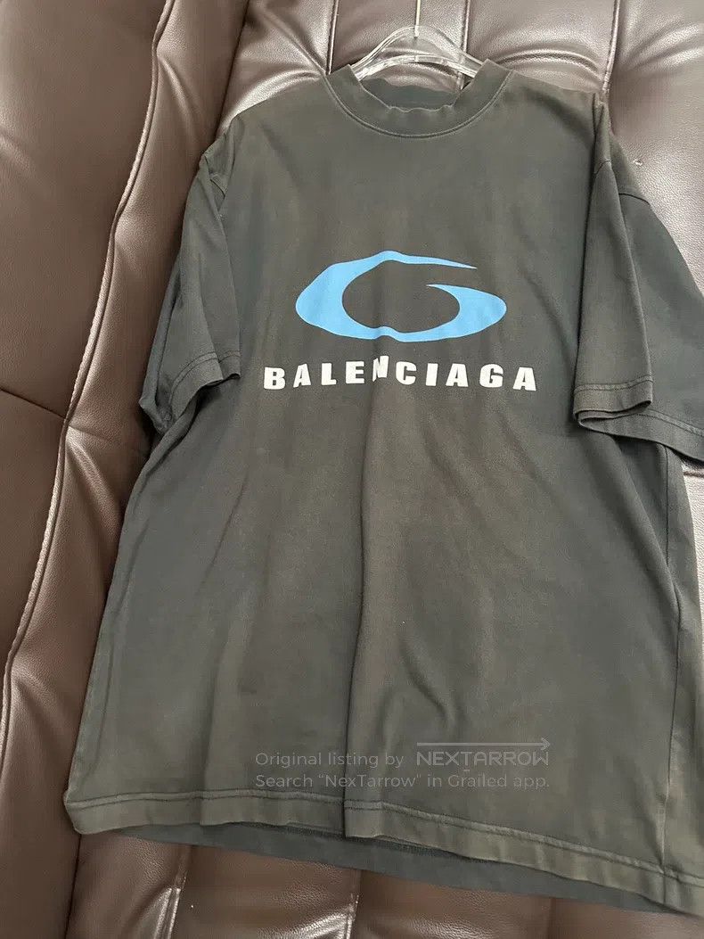 Balenciaga Balenciaga Blue Ring Logo Short Sleeve T-shirt XS Size US XS / EU 42 / 0 - 1 Thumbnail
